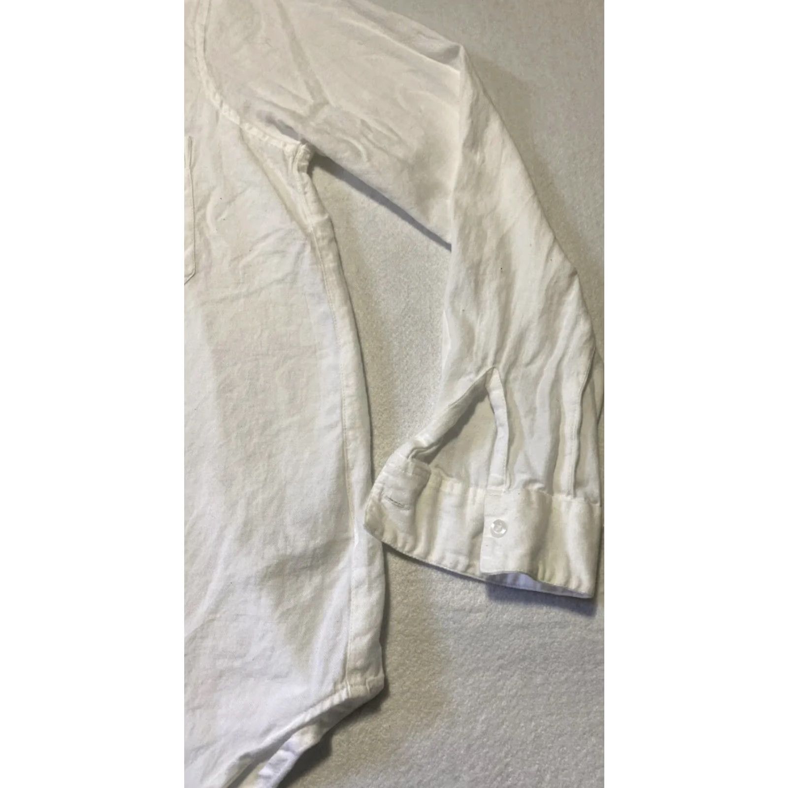 Topshop Topshop Shirt Dress Womens Size 6 Long Sleeve White Linen Cotton Button Collared Casual Short Dress 28-23 Size M / US 6-8 / IT 42-44 - 4 Thumbnail