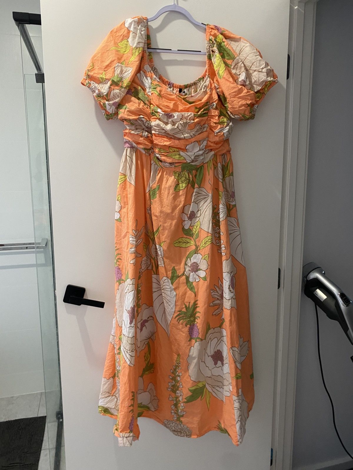 New Look formal orange floral maxi gown Size XXL / US 16-18 / IT 52-54 - 1 Thumbnail