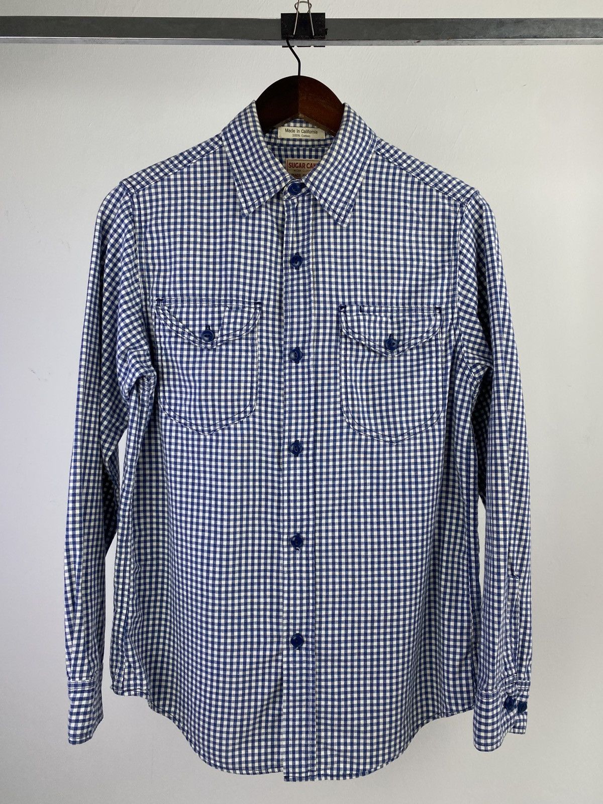 Sugar Cane Sugarcane Co by Toyo Enterprise Gingham Blue Button Up Shirt Size US M / EU 48-50 / 2 - 1 Thumbnail
