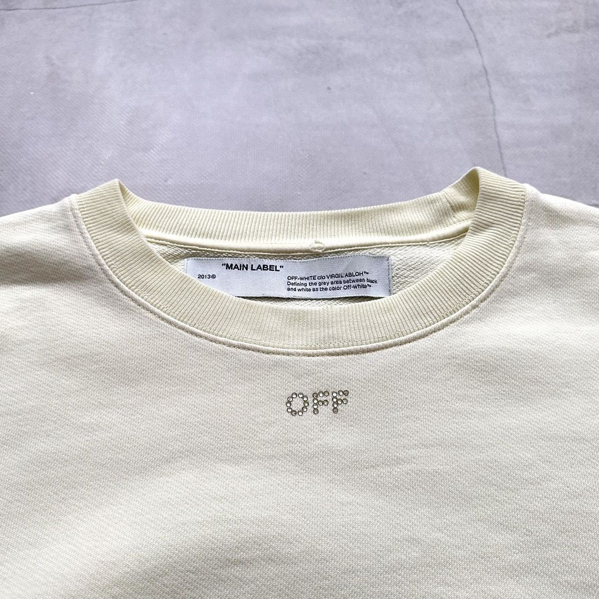 Off-White FW19 Off White Diagonal Arrow Rhinestones Logo Sweatshirt Size M / US 6-8 / IT 42-44 - 9 Thumbnail