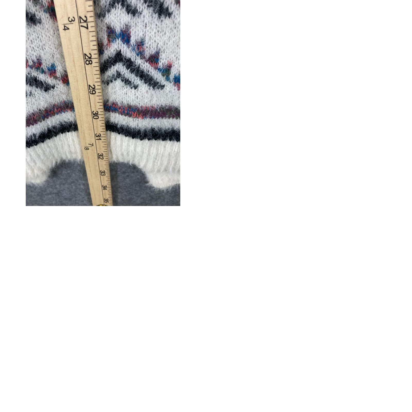 Vintage MM by My Michelle Western Cardigan Sweater Womens Large White Aztec Open Front Long Sleeve V-Neck Open Front Cardigan Western Aztec White Womens L Size L / US 10 / IT 46 - 9 Thumbnail