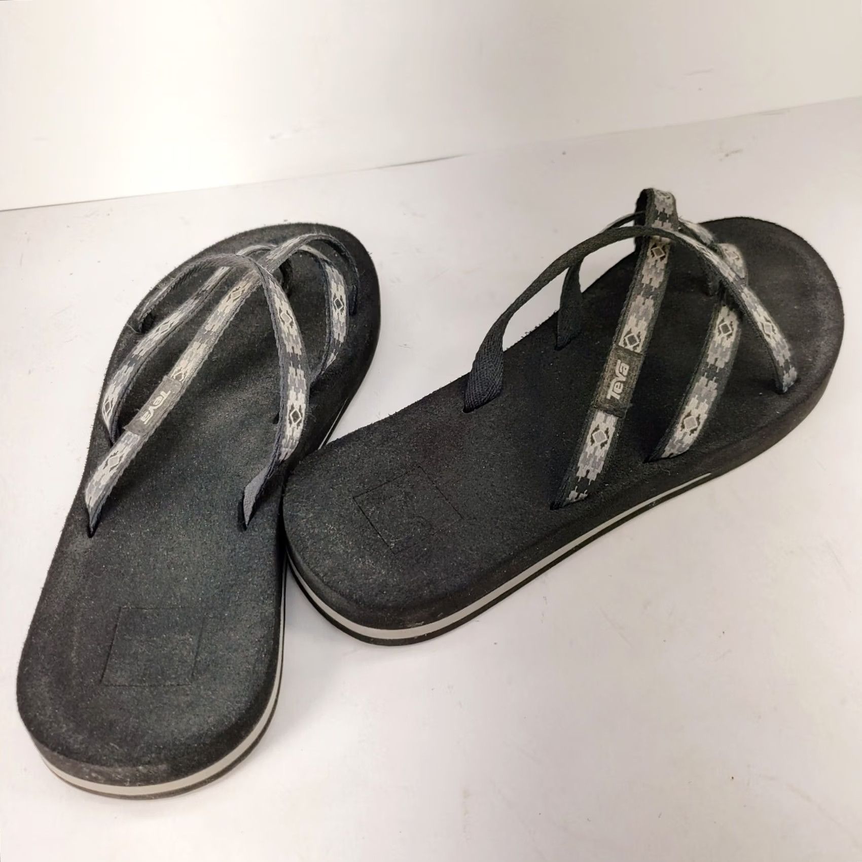 Teva Womens Teva Olowahu Black Geometric Flip Flop Sandals - Activewear & Travel Size US 4 / IT 34 - 4 Thumbnail