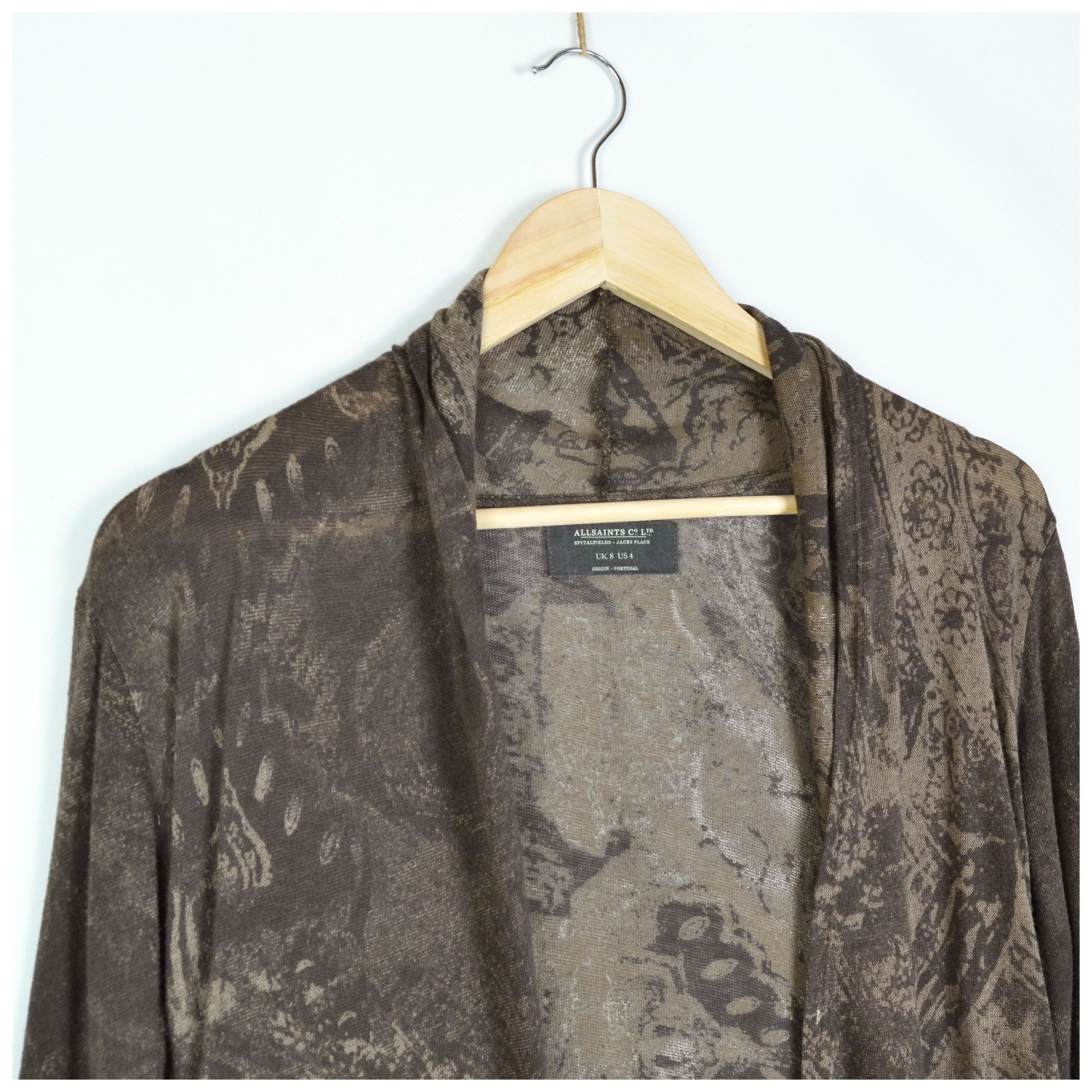 Allsaints AllSaints Open Cardigan Womens Brown Lightweight Knitted US4 Size S / US 4 / IT 40 - 2 Thumbnail