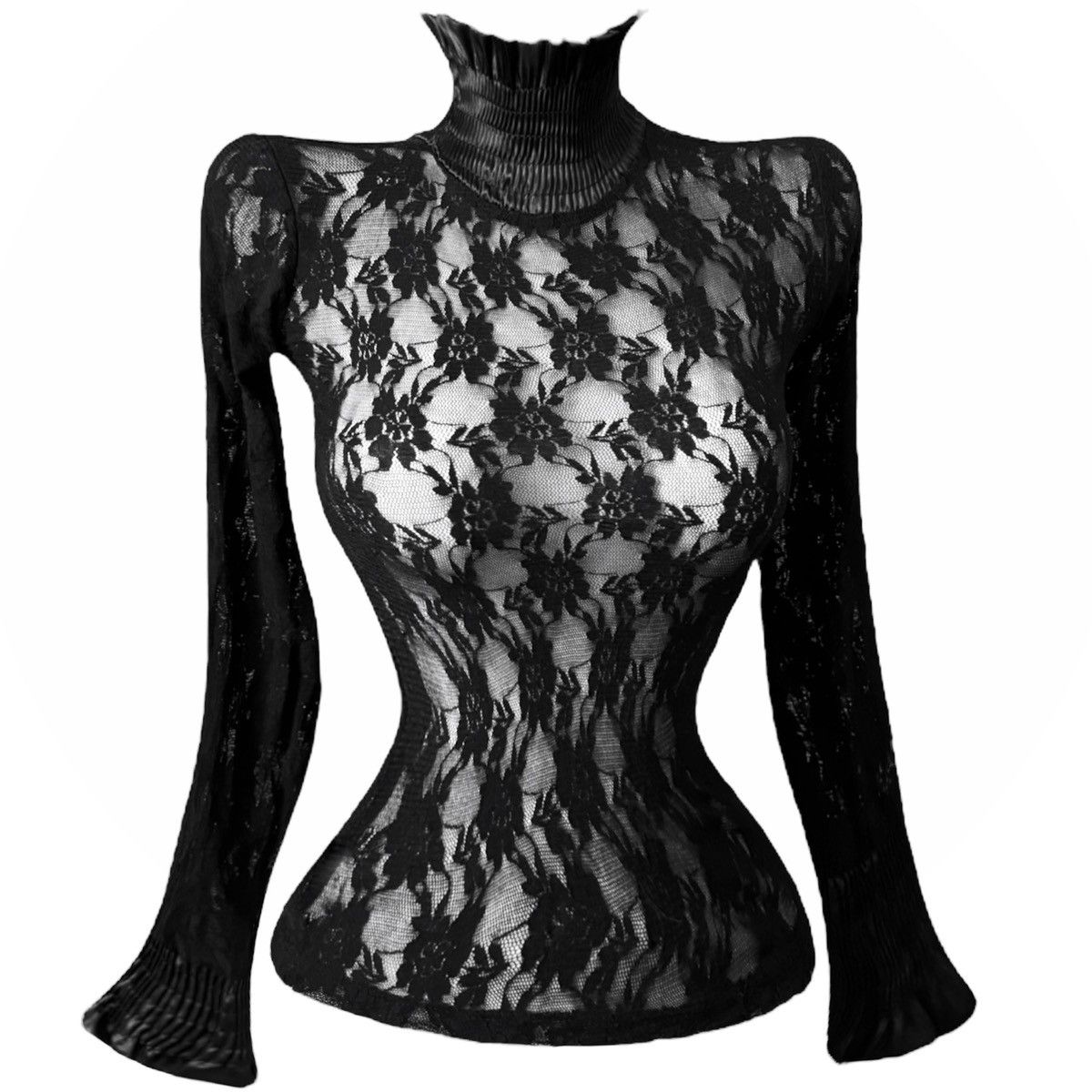 Vintage Vintage gothic lace blouse Size S / US 4 / IT 40 - 1 Thumbnail