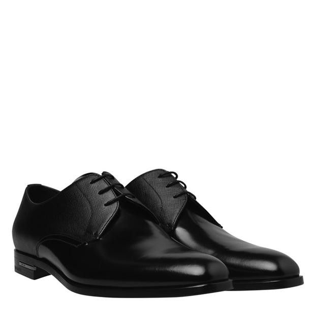 Prada Saffiano Leather Derby Shoes Size US 8 / EU 41 - 3 Thumbnail