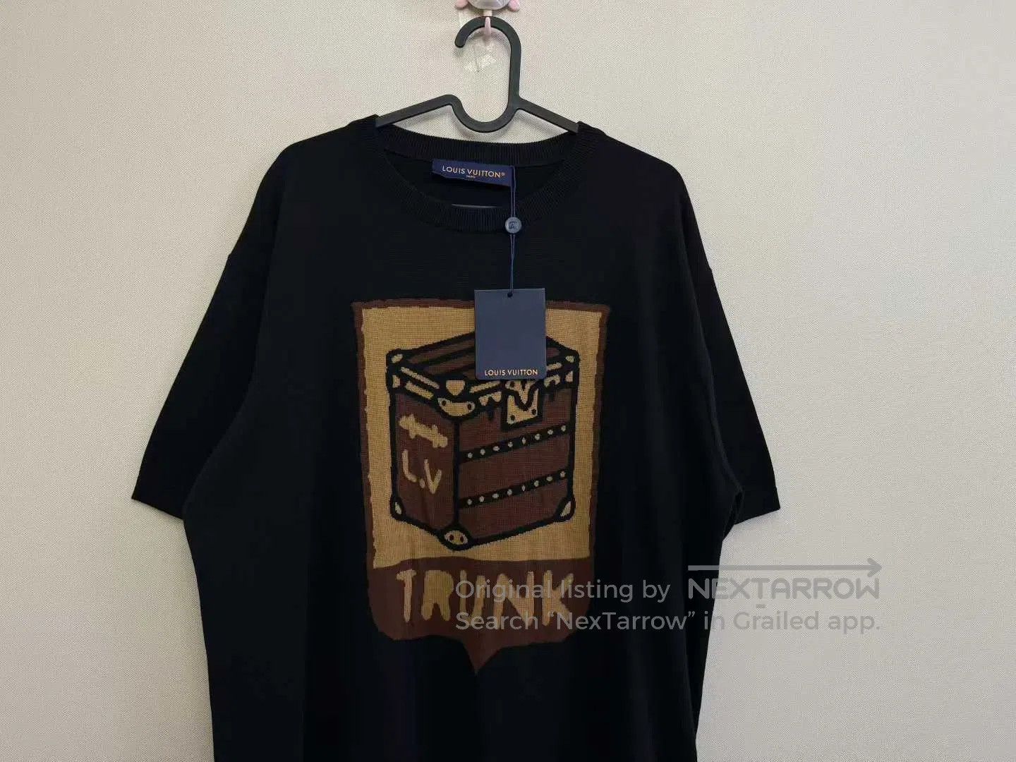 Louis Vuitton Louis Vuitton Black Large Logo Knitted Short-sleeve T-shir Size US XXL / EU 58 / 5 - 2 Thumbnail