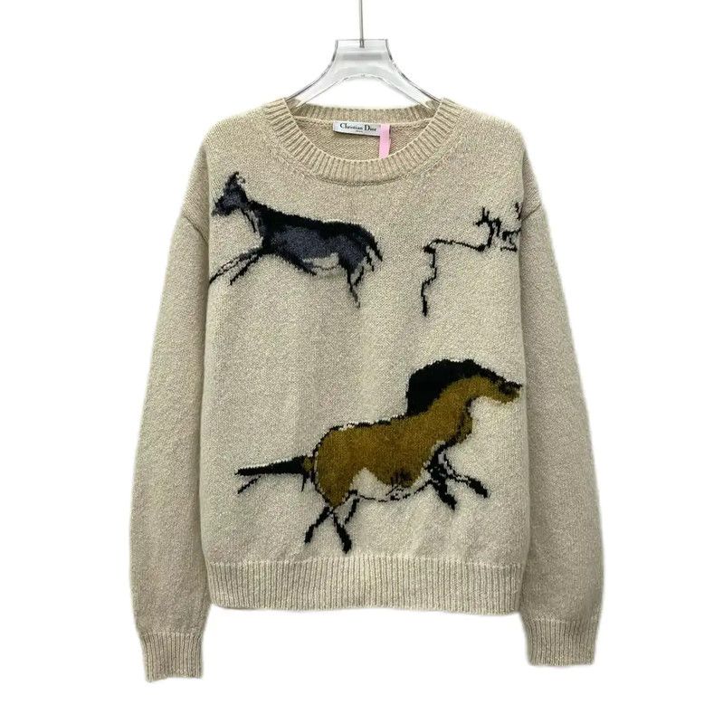 Dior Dior Beige Wool Pullover Sweater for Women 0089 Size M / US 6-8 / IT 42-44 - 1 Thumbnail
