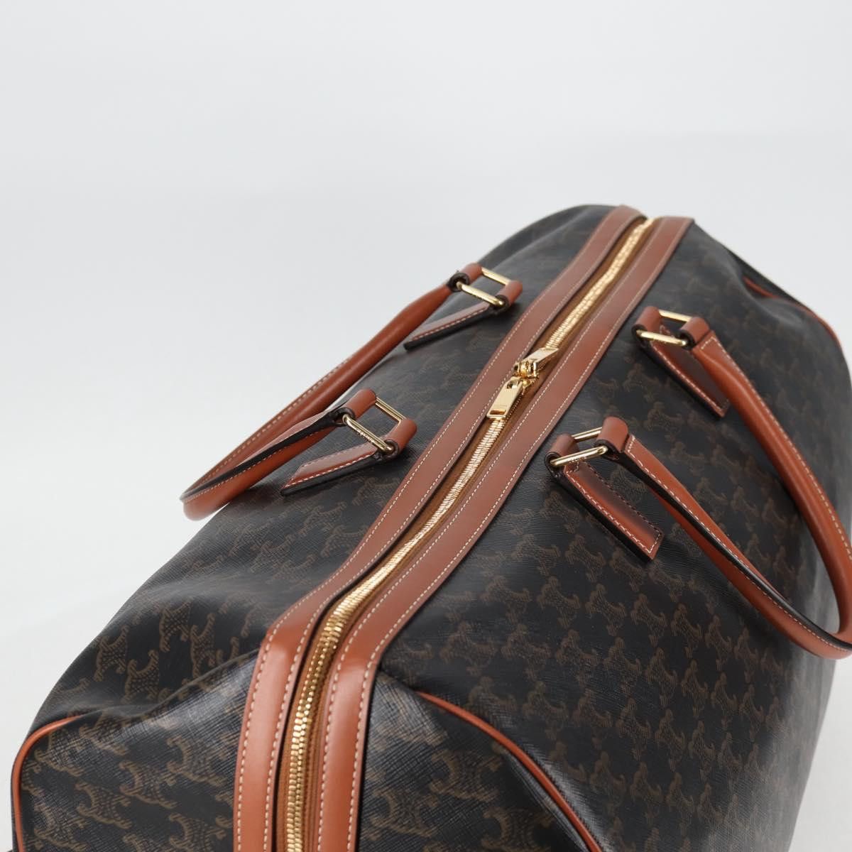 Celine CELINE Triomphe Boston Bag Pvc Leather Black Gold Size ONE SIZE - 6 Thumbnail