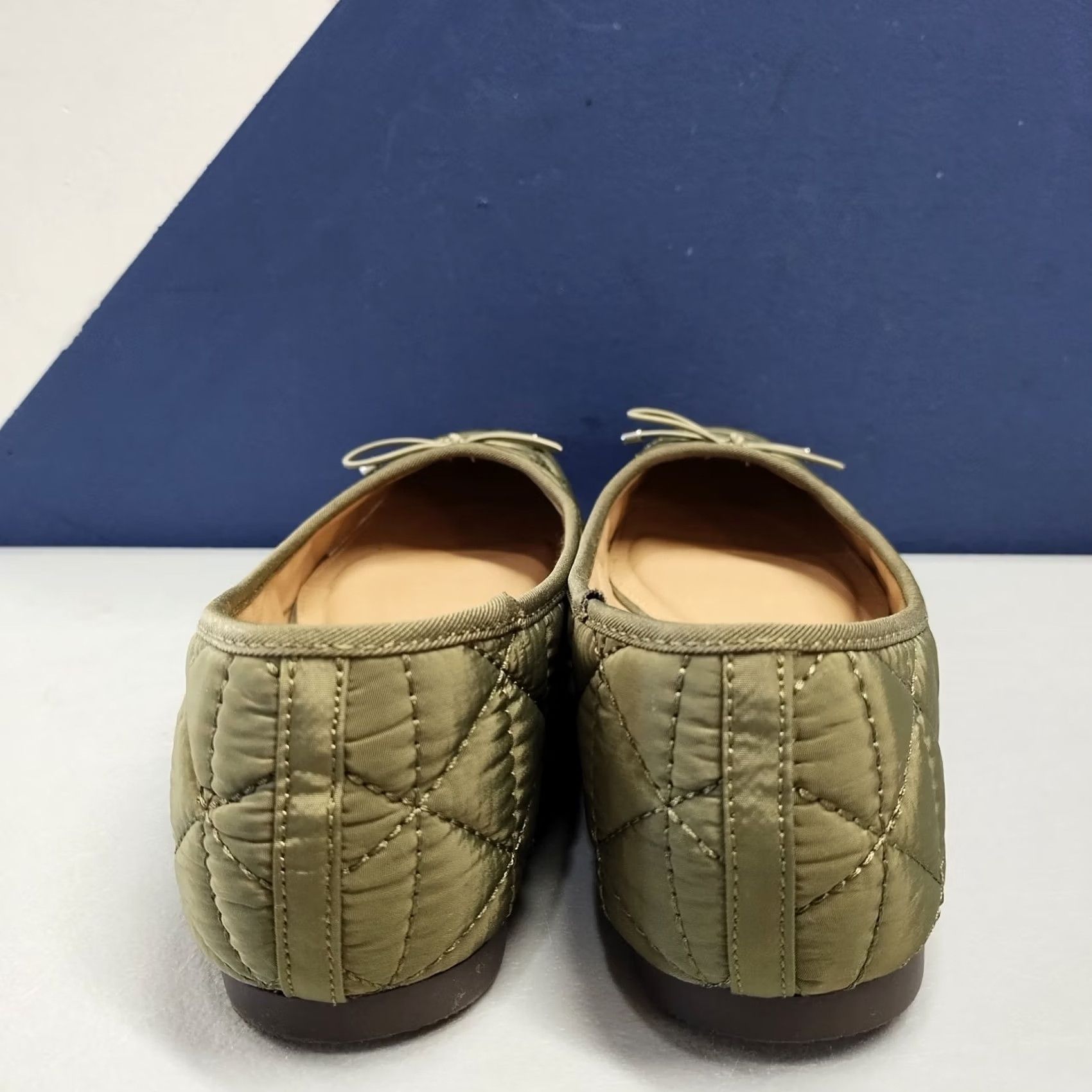 Esprit Esprit Womens Ballet Flats Size 8 Green Slip On Decorative Bow Detail, Quilted, Flat, Shoe Size US 8 / IT 38 - 5 Thumbnail