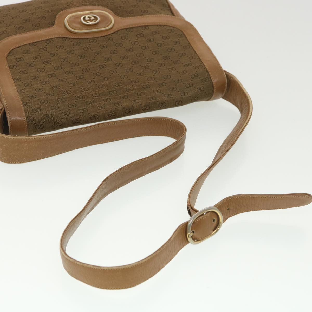 Gucci GUCCI Micro GG Canvas Shoulder Bag Beige Brown Size ONE SIZE - 7 Thumbnail