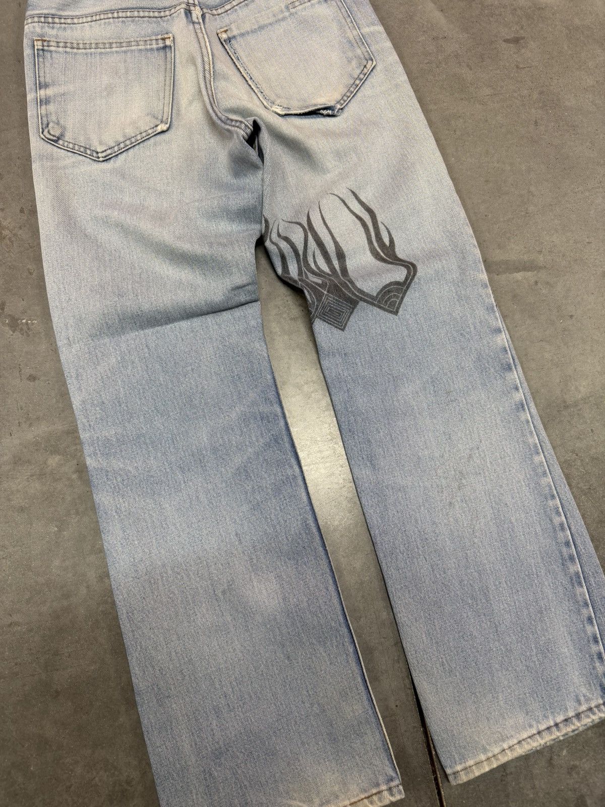 Vintage Light Wash Bootcut 70s Stenciled Jeans ERD Grunge Punk Size US 29 - 9 Thumbnail