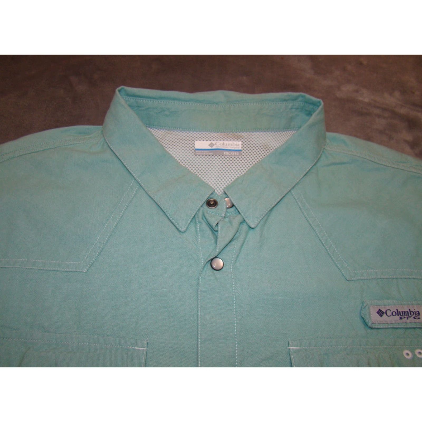 Vintage Columbia PFG Mens Shirt Size 2XL Green Pearl Snap Short Sleeve Fishing Vented Size US M / EU 48-50 / 2 - 2 Thumbnail