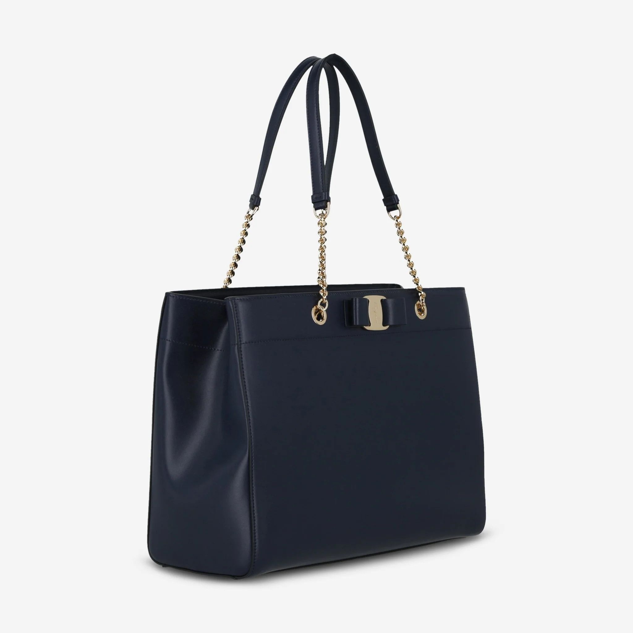 Salvatore Ferragamo o1s1rm1124 Size: OS / Vara Bow Leather Tote Bag in Blue Size ONE SIZE - 2 Thumbnail