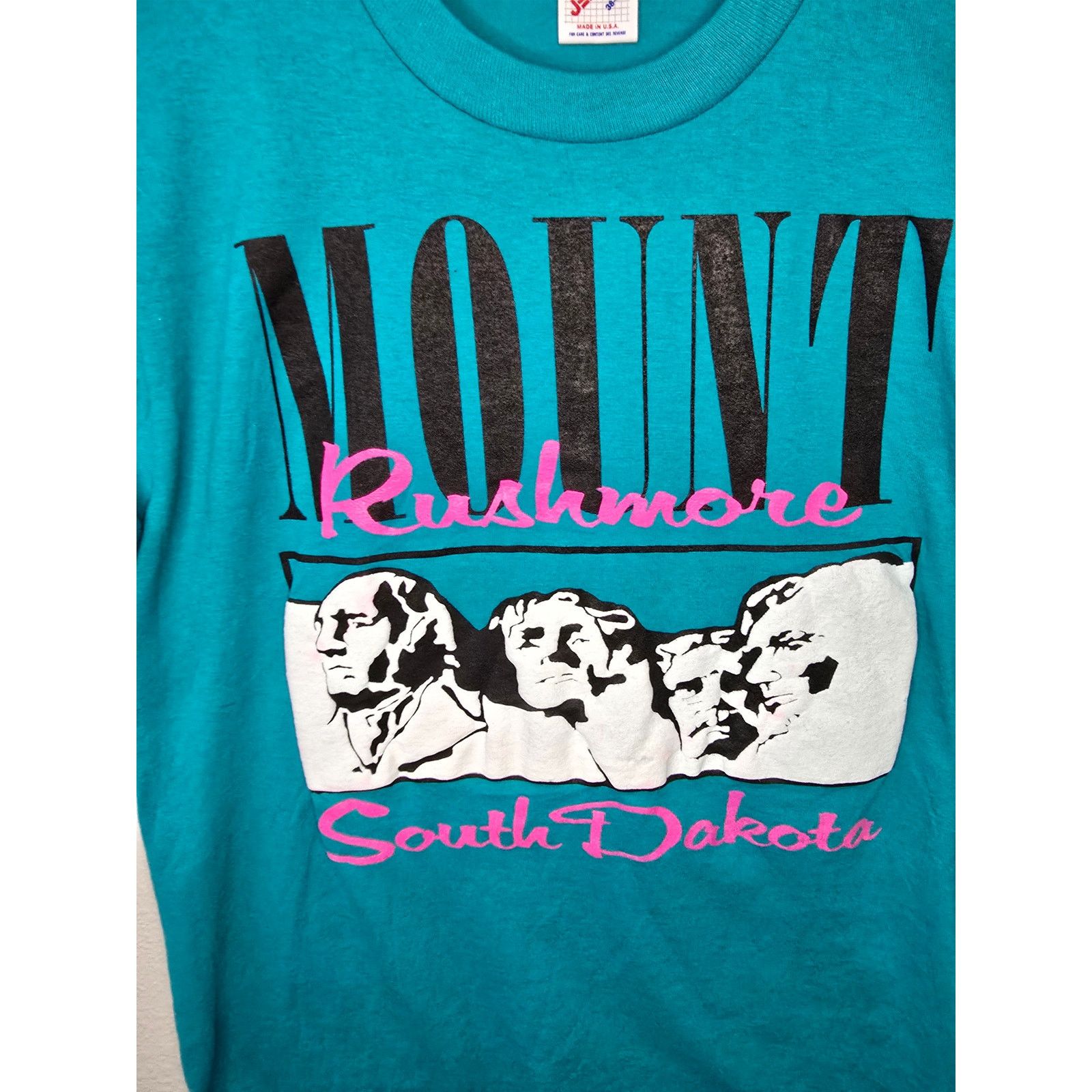 Jerzees Vintage Mount Rushmore Shirt SD South Dakota Blue M Tee 80s Size US M / EU 48-50 / 2 - 4 Thumbnail