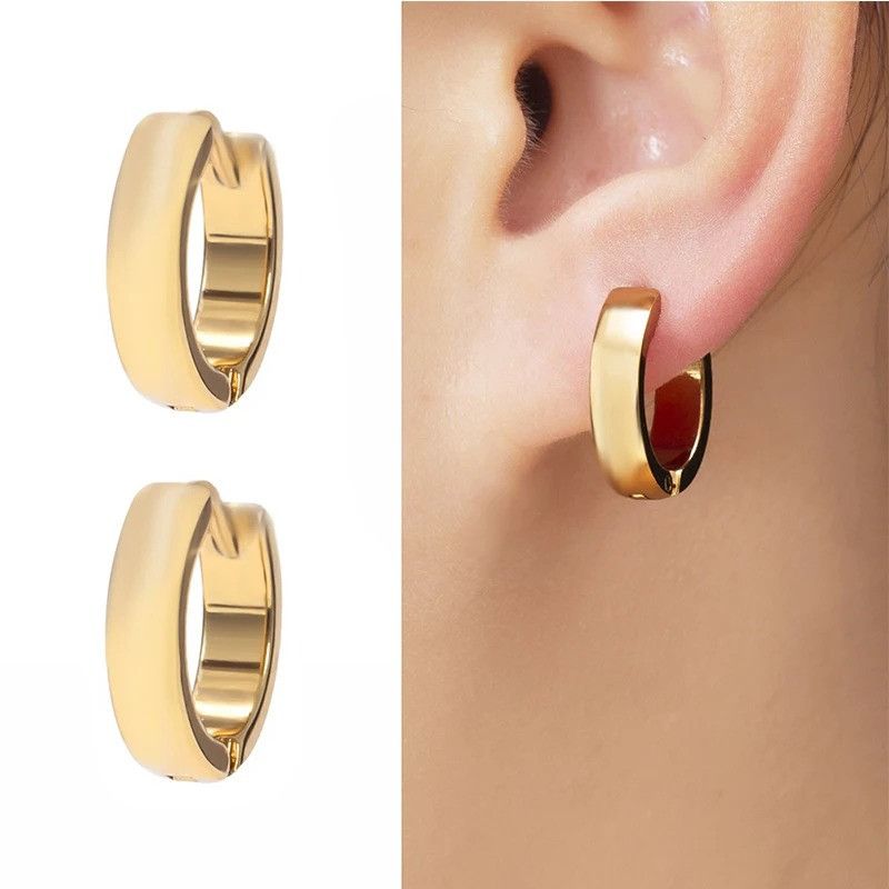 Jewelry Circle Hoop Earrings Classic huggie ear Minimalist Jewelry Size ONE SIZE - 4 Thumbnail