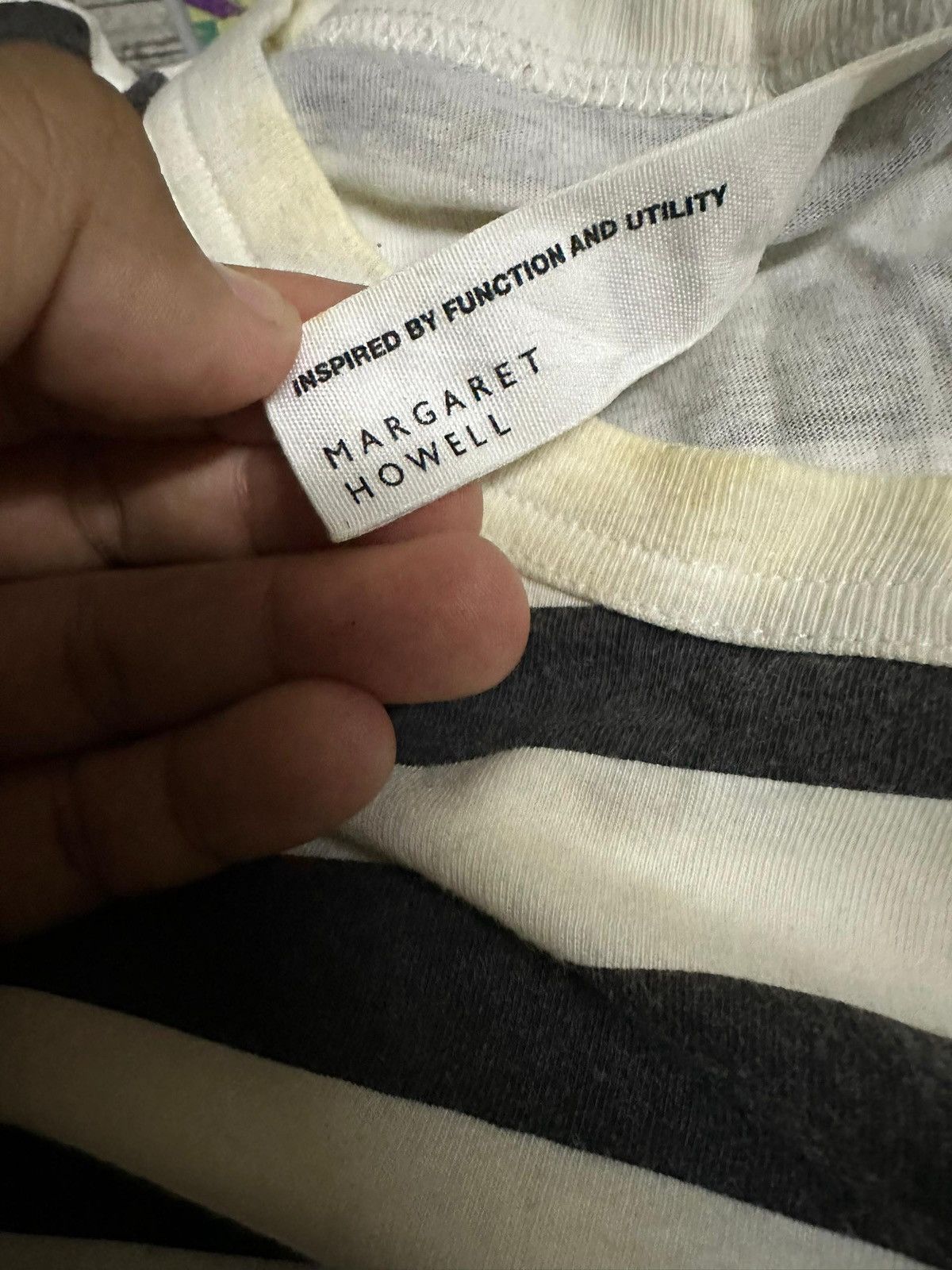 Margaret Howell Vtg🔥MHL Margaret Howell Boader Stiped Logo Tee Size US L / EU 52-54 / 3 - 8 Thumbnail