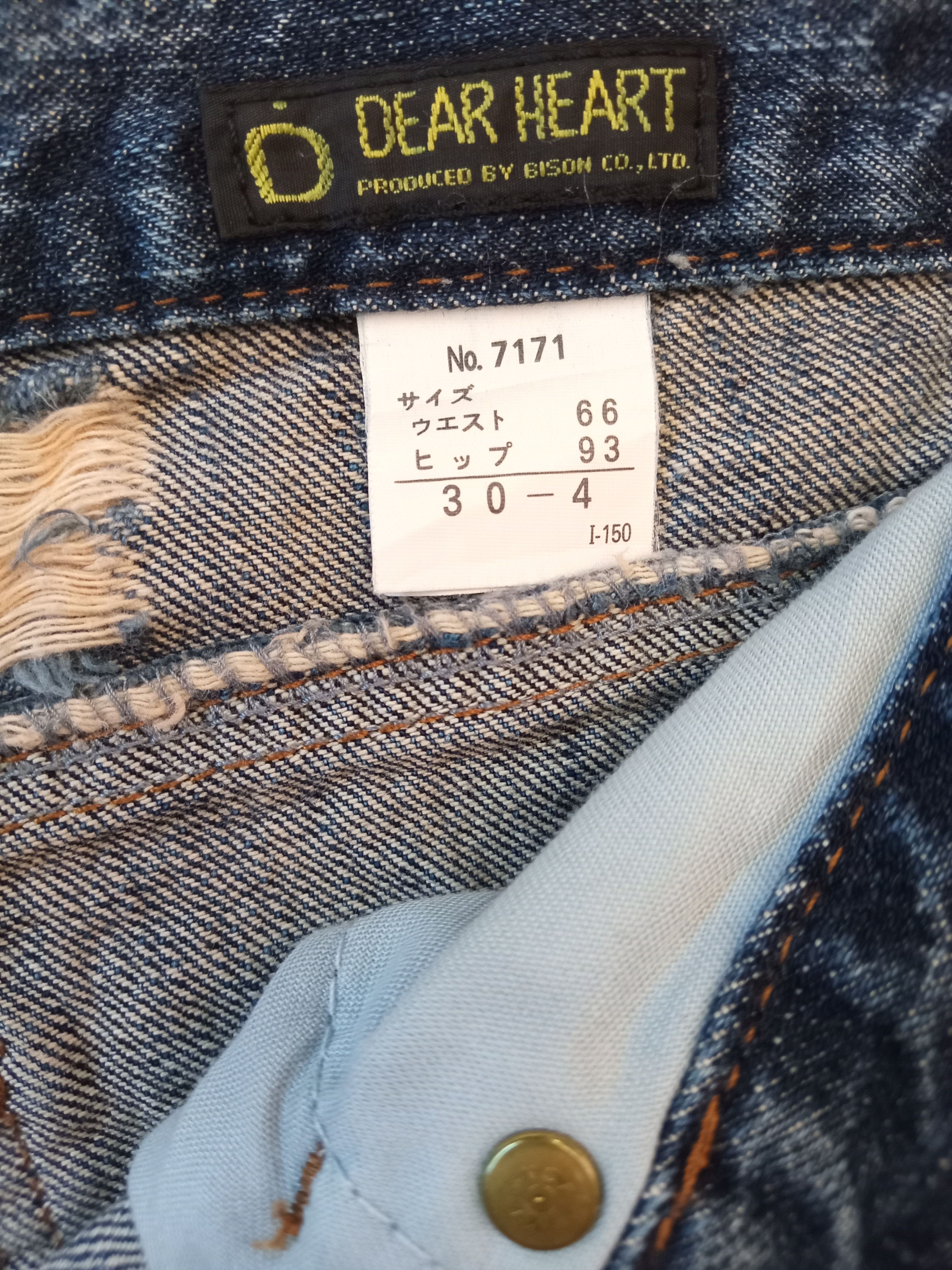Japanese Brand DEAR HEART💥 Vintage Japan Distressed Flare Jeans Size US 31 - 5 Thumbnail