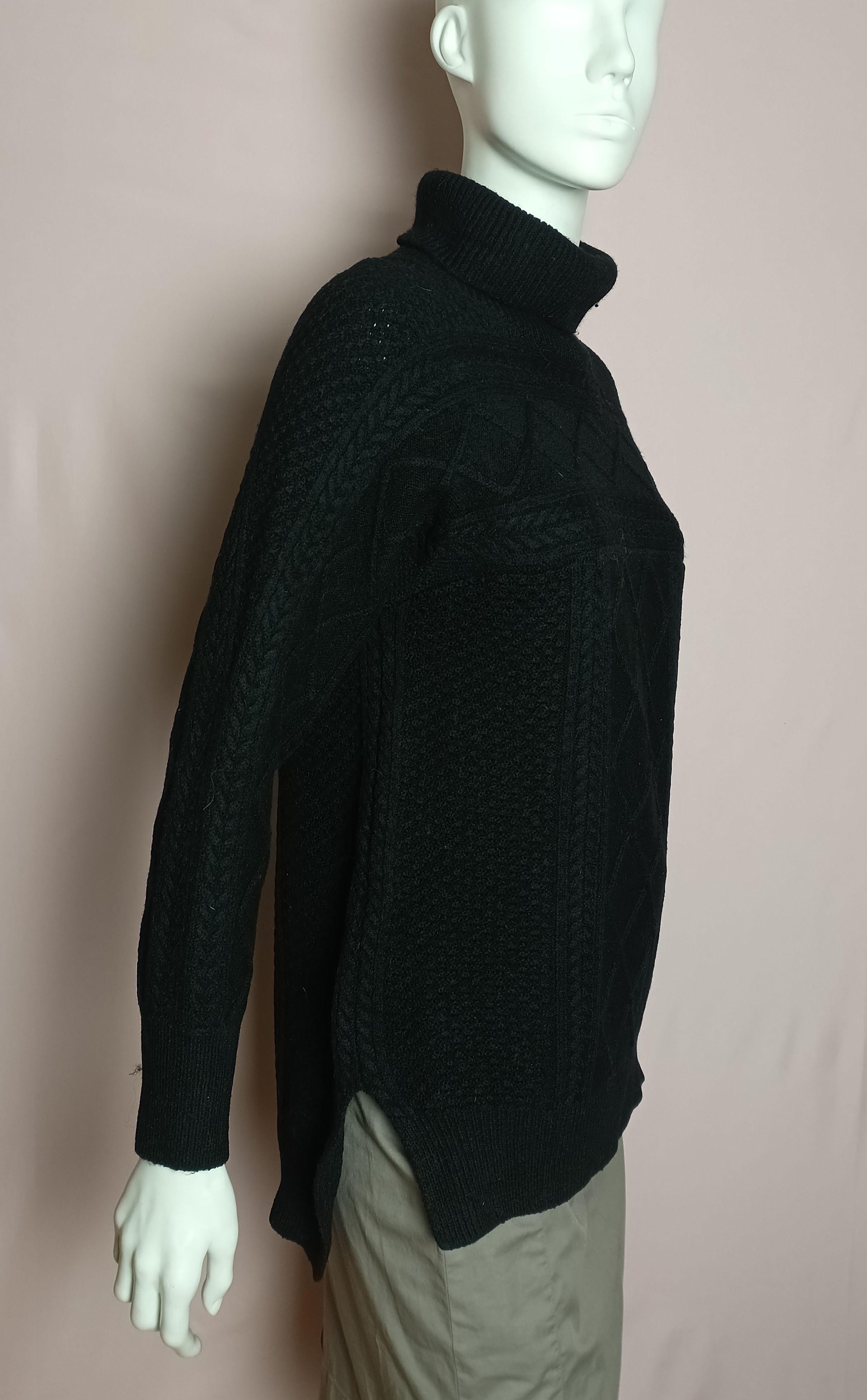 Versace Versace Collection Black Knit Turtleneck Sweater Size M / US 6-8 / IT 42-44 - 3 Thumbnail