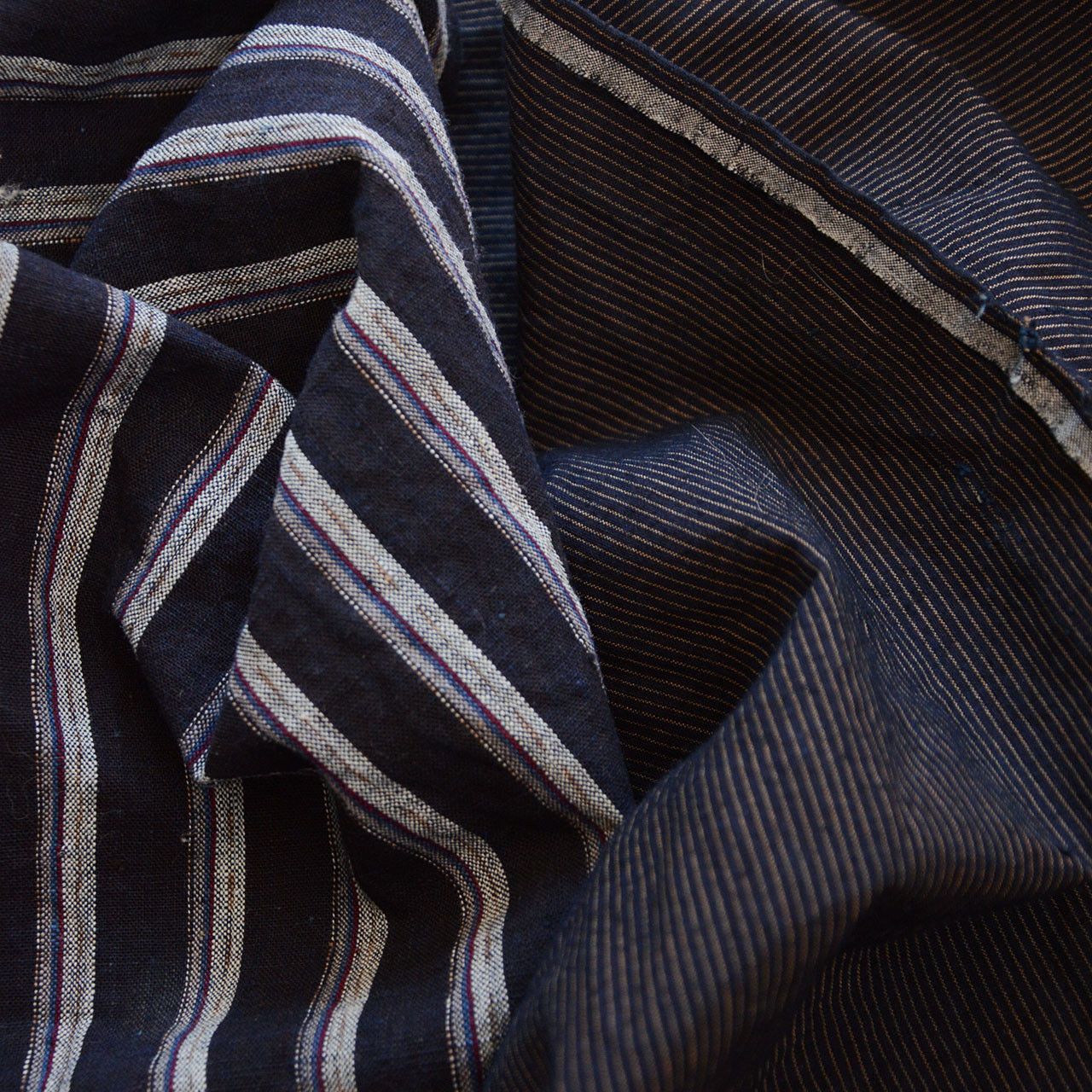Other Japanese Vintage Fabric Indigo Dyed Cotton Stole Patchwork Size ONE SIZE - 5 Thumbnail