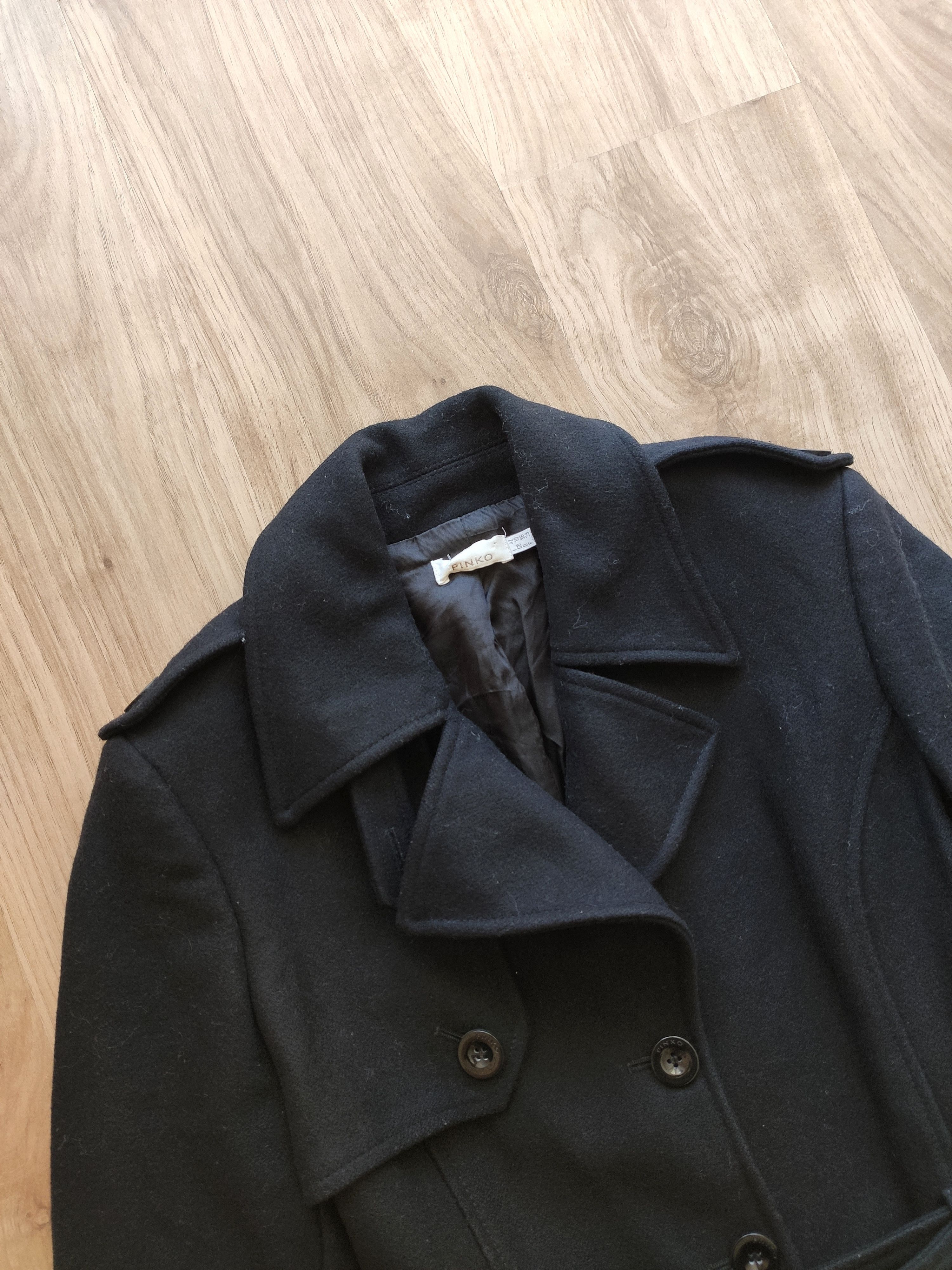 Pinko Pinko wool coat women long black trench Size S / US 4 / IT 40 - 5 Thumbnail