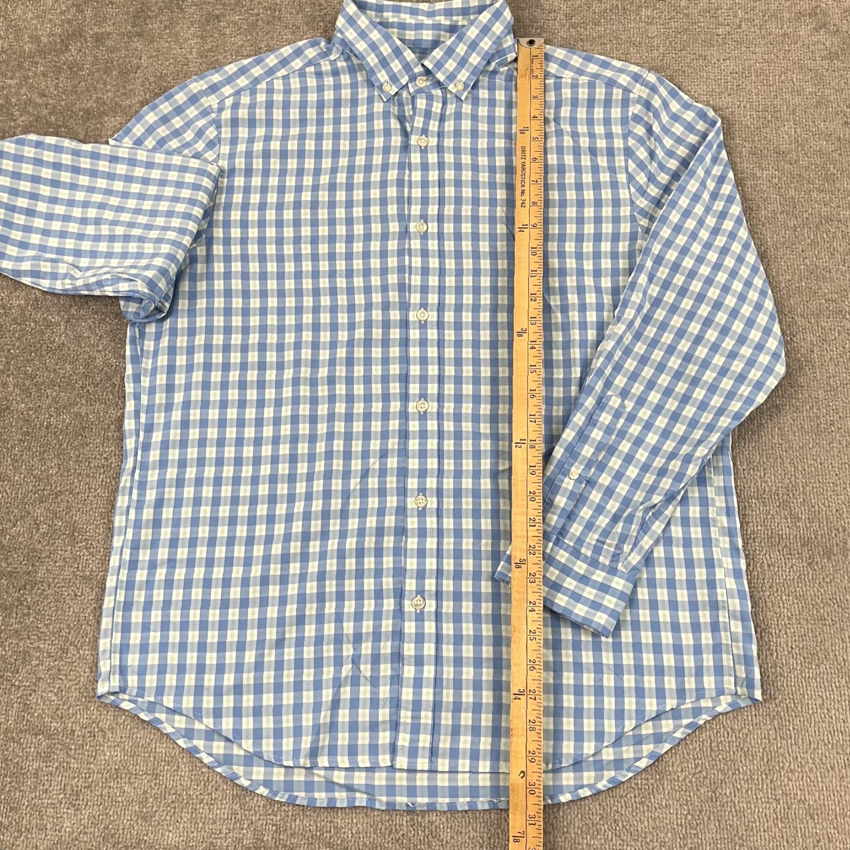 Vineyard Vines Vineyard Vines Whale Shirt Mens L Blue White Plaid Performance Button-Down Shirt Size US L / EU 52-54 / 3 - 4 Thumbnail