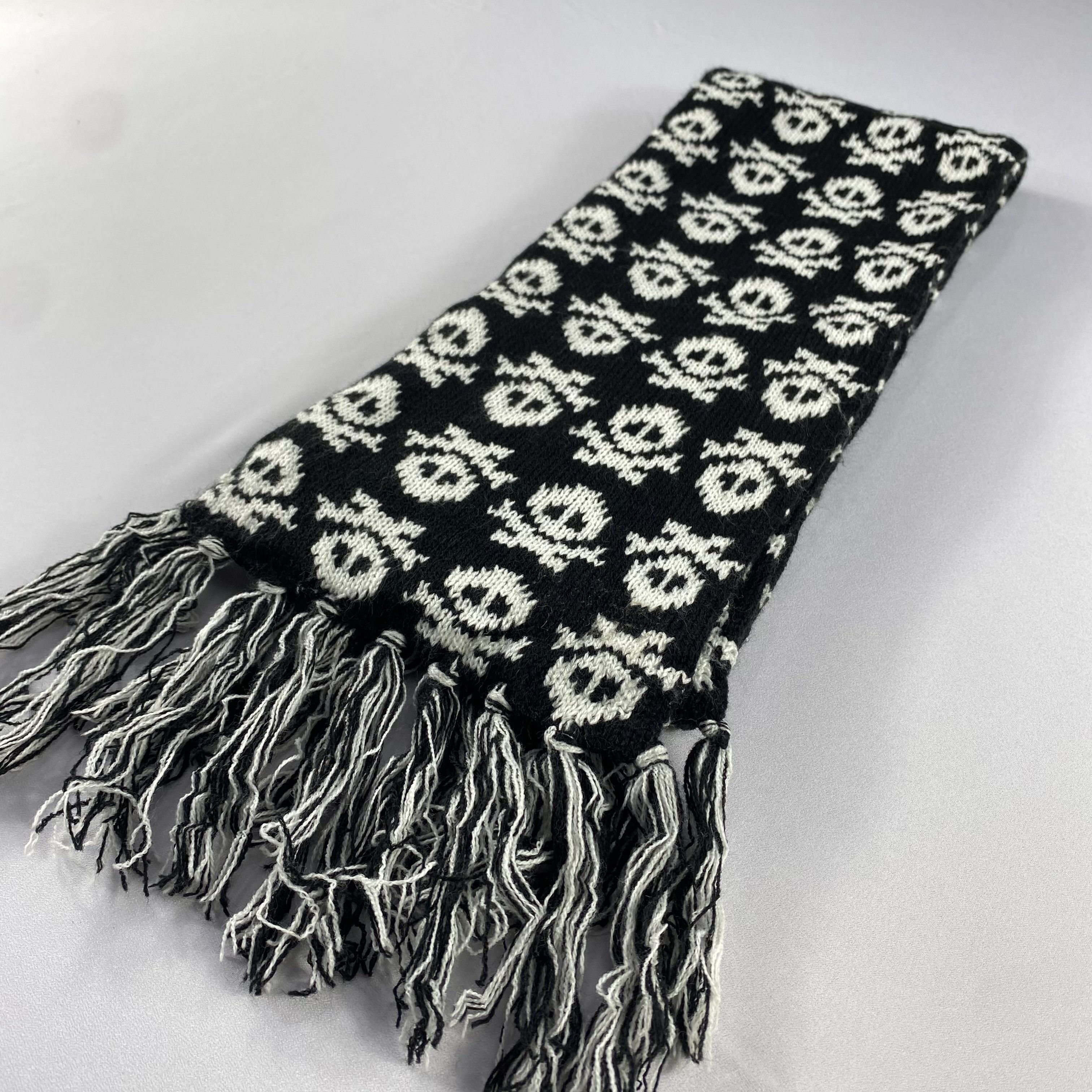 Other Vintage Skull Knit Scarf Neck Wrap Muffler Size ONE SIZE - 3 Thumbnail