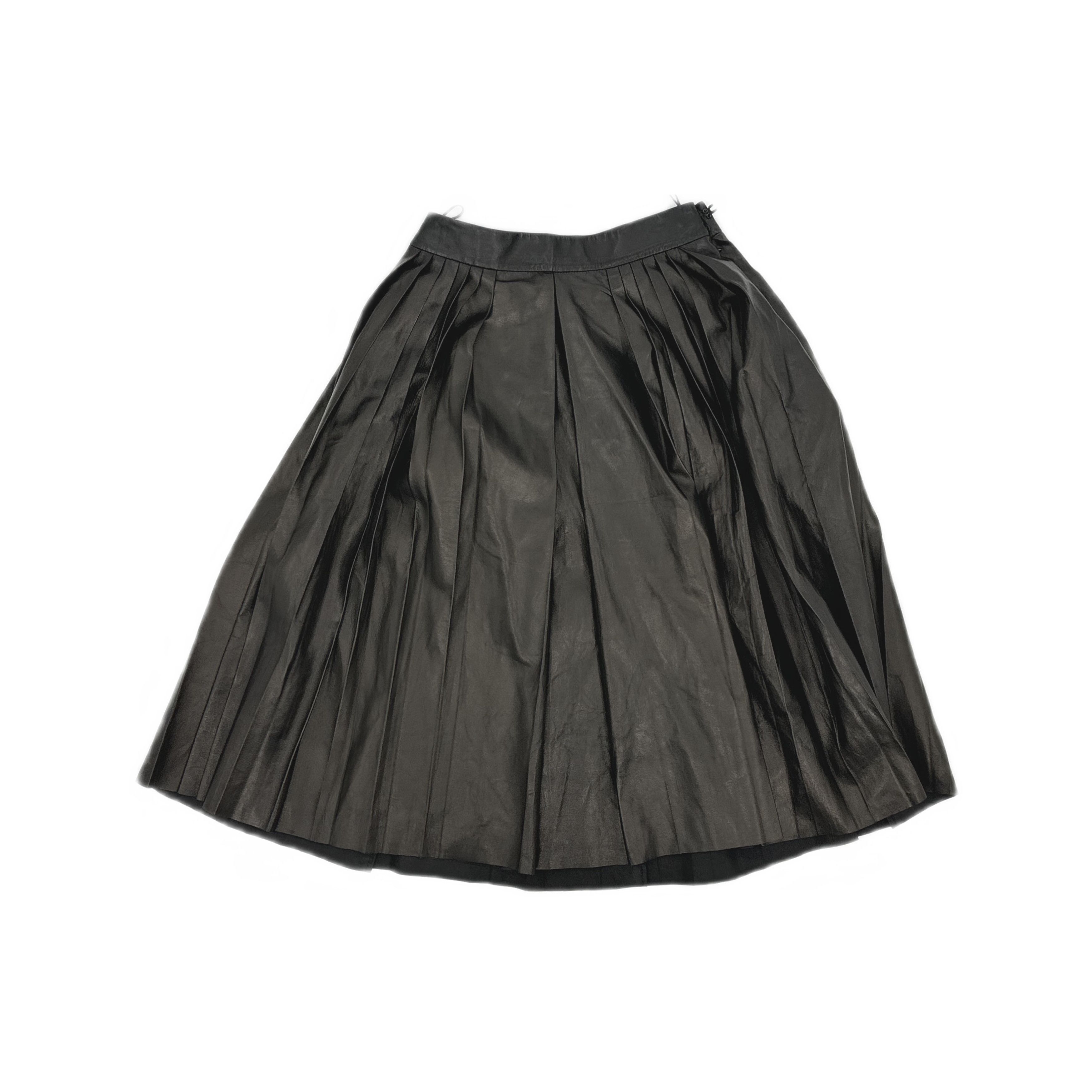 Givenchy Givenchy Lambskin Leather Pleated Skirt Size 36 Size 25" / US 0 / IT 36 - 1 Thumbnail