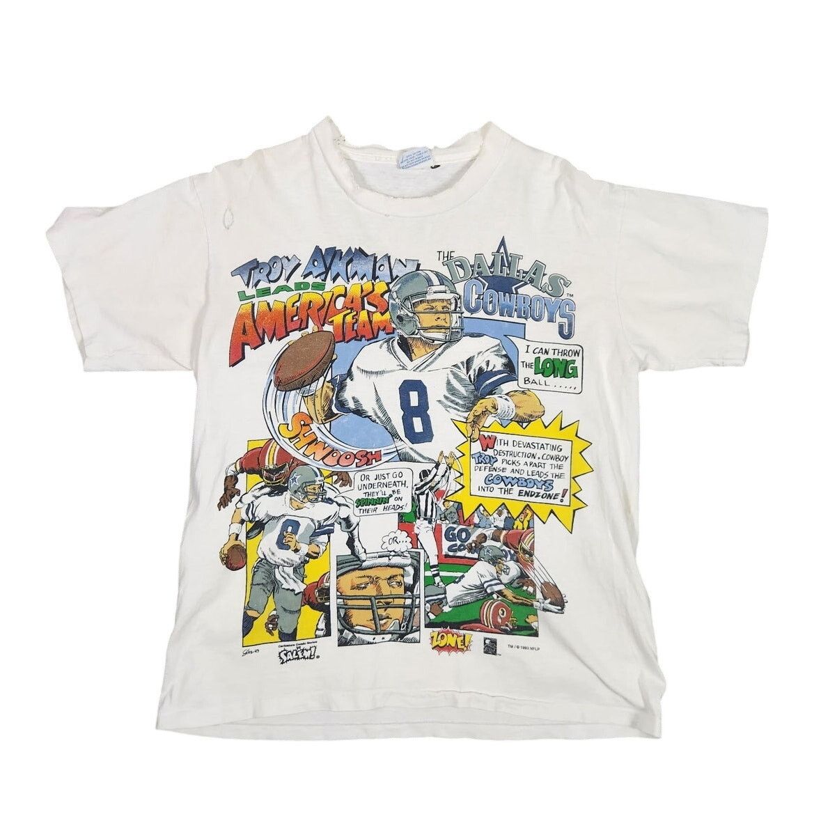 Salem Sportswear Vintage Troy Aikman Dallas Cowboys T-Shirt - Size Large Size US L / EU 52-54 / 3 - 1 Thumbnail