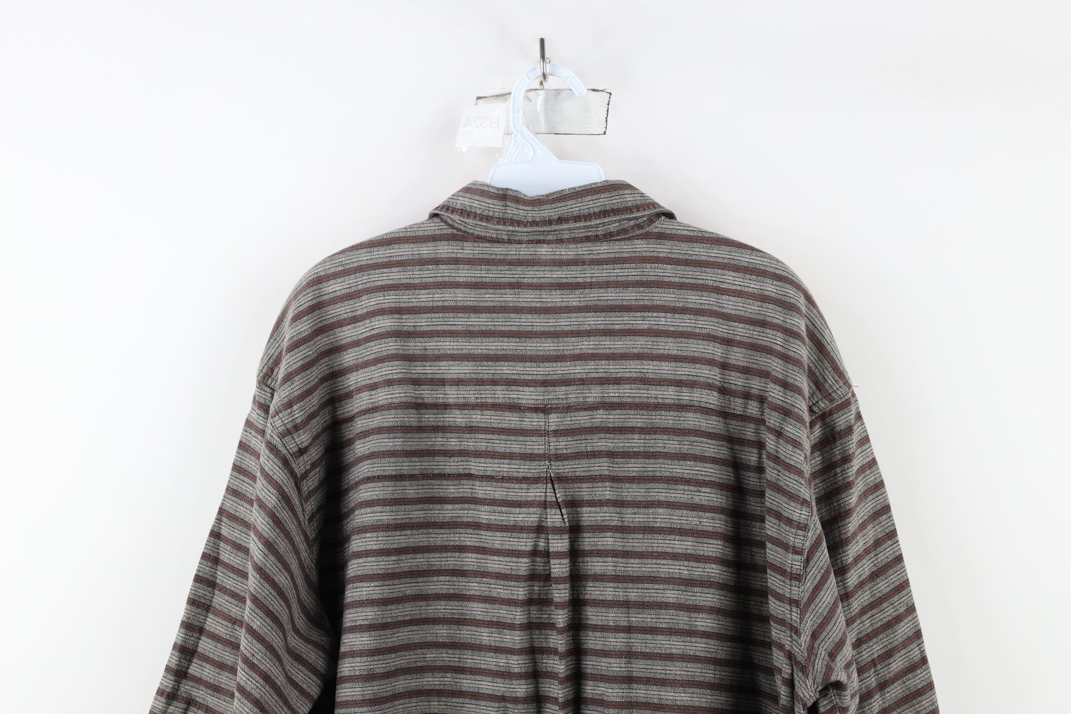 Vintage Vintage 90s Streetwear Striped Baggy Fit Half Zip Polo Shirt Size US L / EU 52-54 / 3 - 7 Thumbnail
