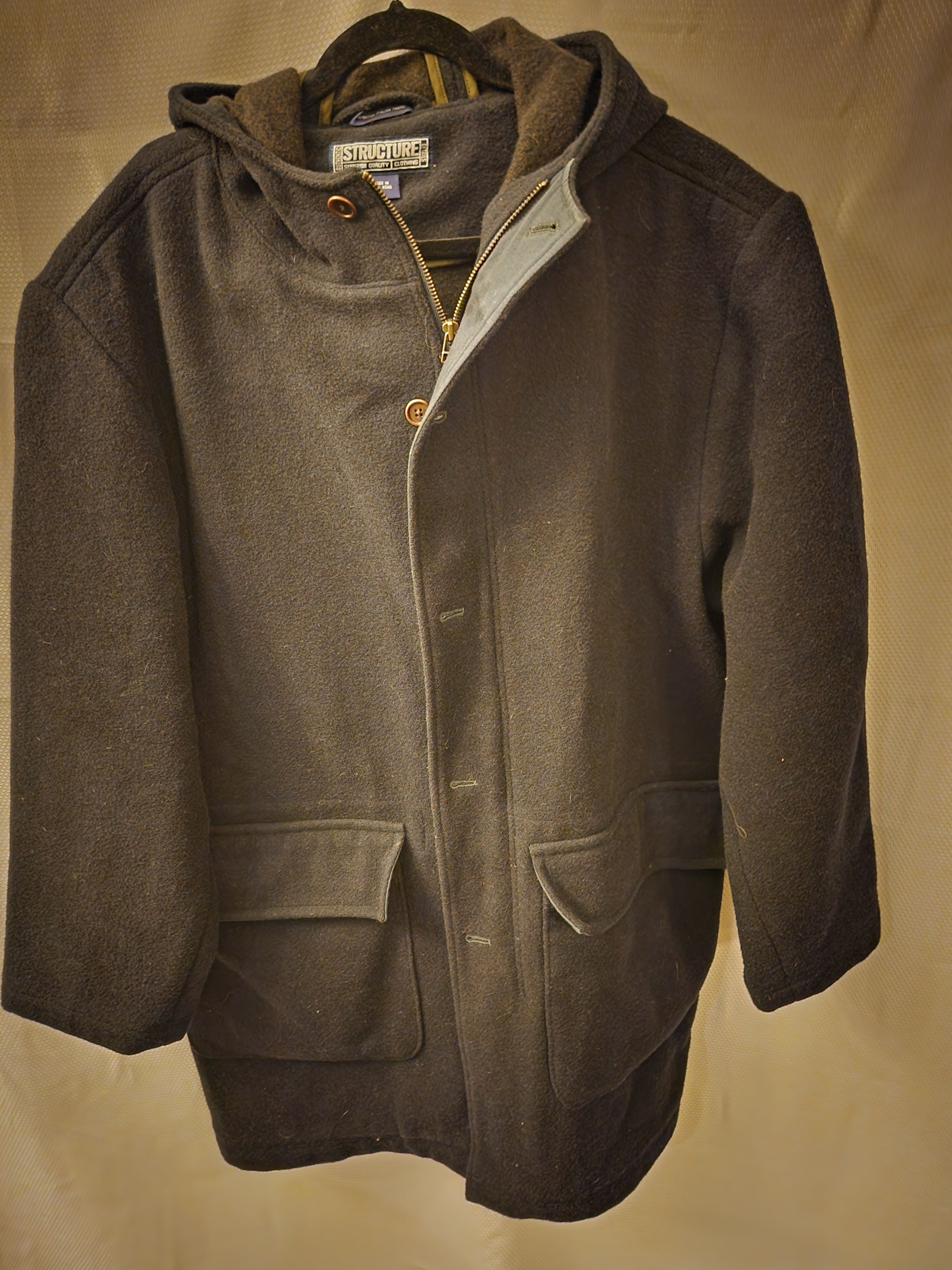 Structure Men's Wool Blend Hooded Parka Size US L / EU 52-54 / 3 - 1 Thumbnail