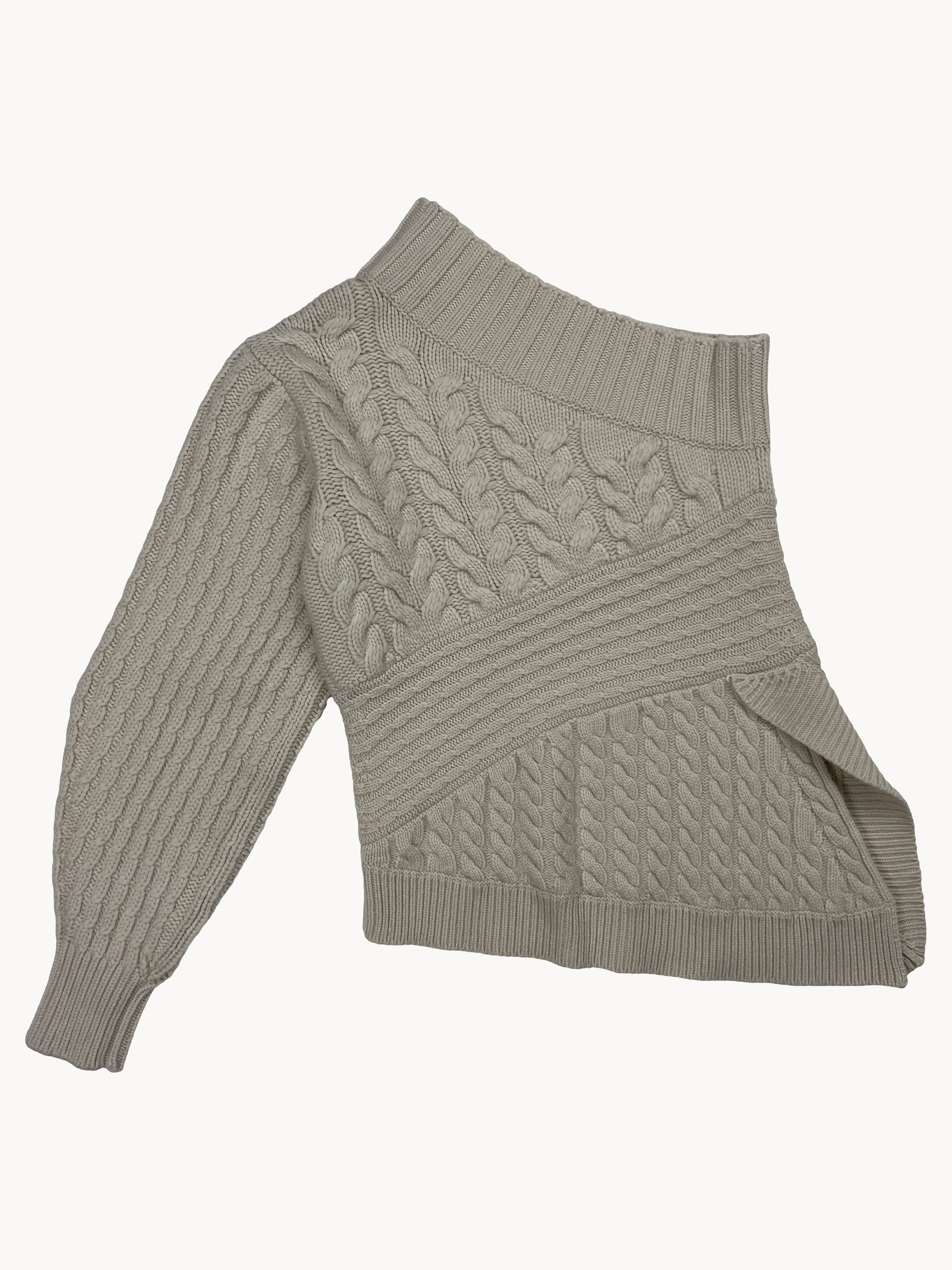 Burberry AW17 Burberry One Shoulder Cable Knit Sweater M Cashmere Size M / US 6-8 / IT 42-44 - 3 Thumbnail