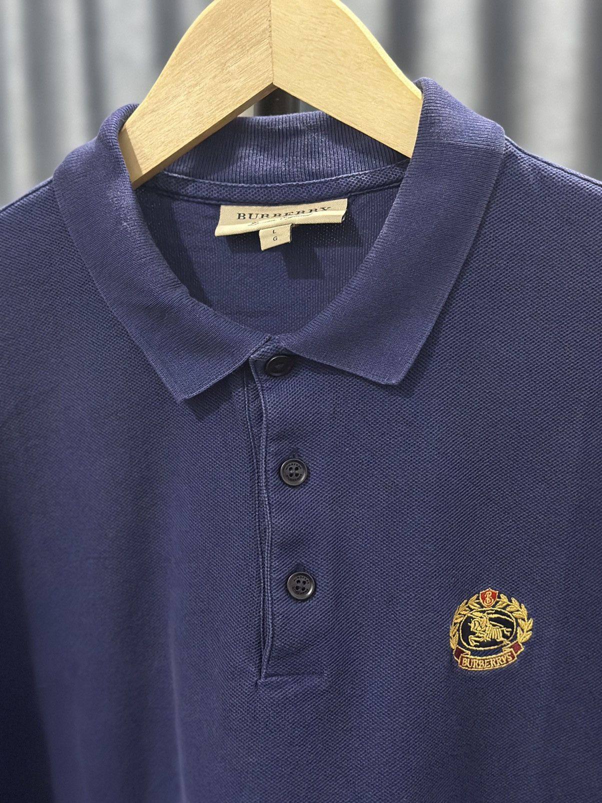 Burberry Burberry Embroidered Cotton Pique Polo Shirt Size US L / EU 52-54 / 3 - 2 Thumbnail