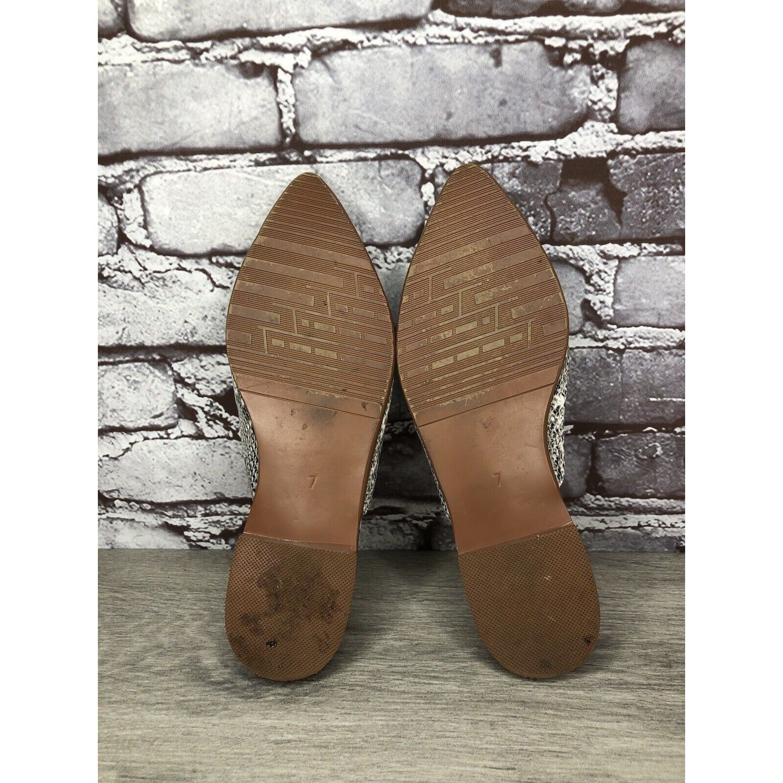 Other Maypie Ivory Black Snake Skin Print Pointed Toe Flats Mules Size US 7 / IT 37 - 22 Thumbnail