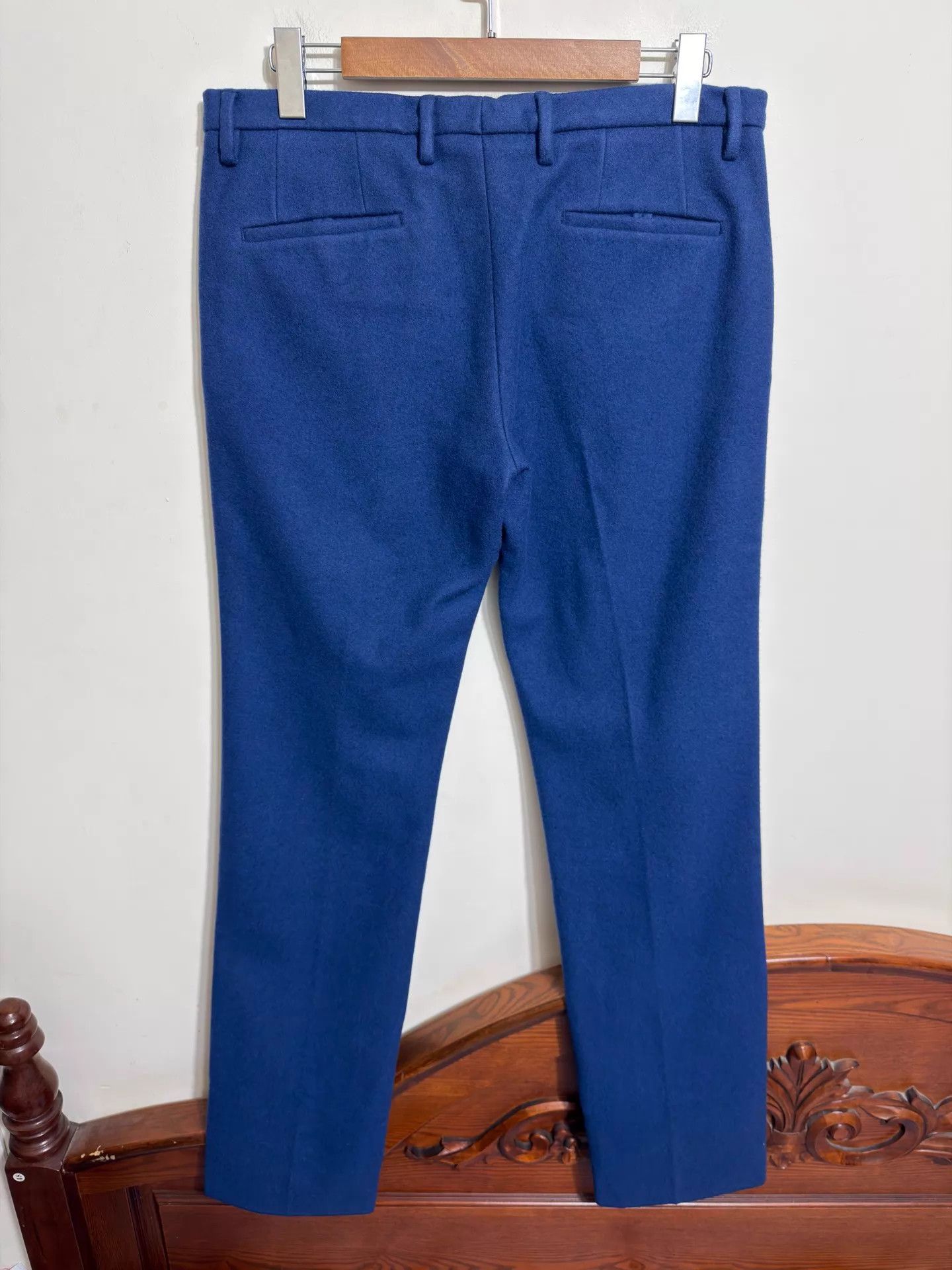 Jil Sander Jil Sander Slim Thick Wool Trousers Navy 50 Size US 34 / EU 50 - 2 Thumbnail