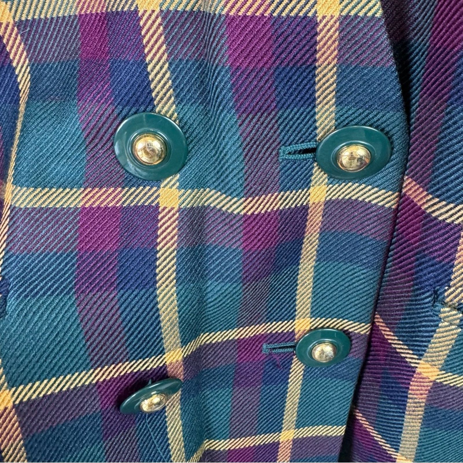 Vintage Vintage Fall Plaid Collarless Button Blazer Women’s Size Med Size M / US 6-8 / IT 42-44 - 9 Thumbnail