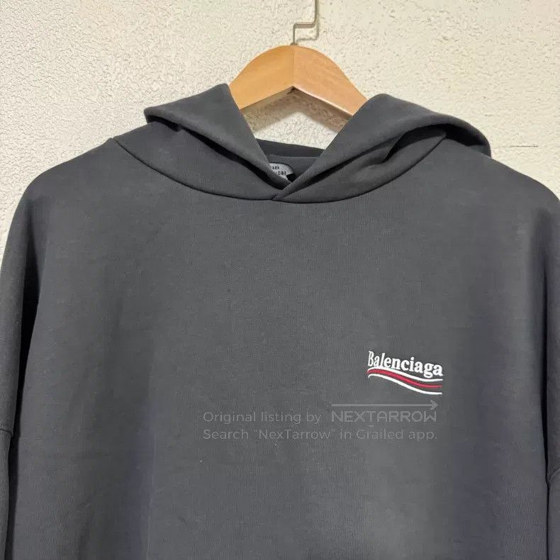 Balenciaga Balenciaga Logo Printed Hooded Long Sleeve Sweatshirt Size US M / EU 48-50 / 2 - 4 Thumbnail