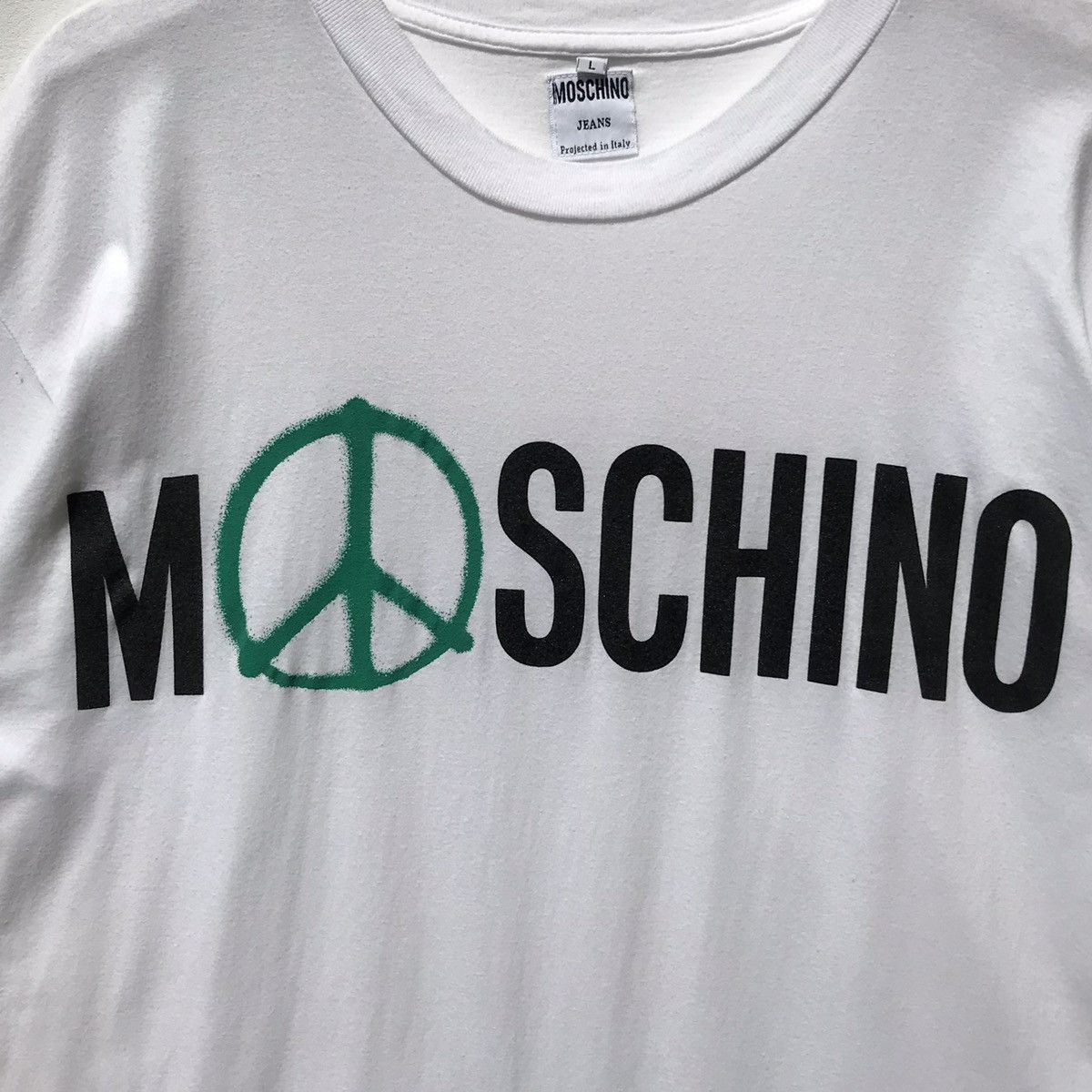Moschino Vintage 90s Moschino Peace Logo Shirt Moschino Size US L / EU 52-54 / 3 - 10 Thumbnail