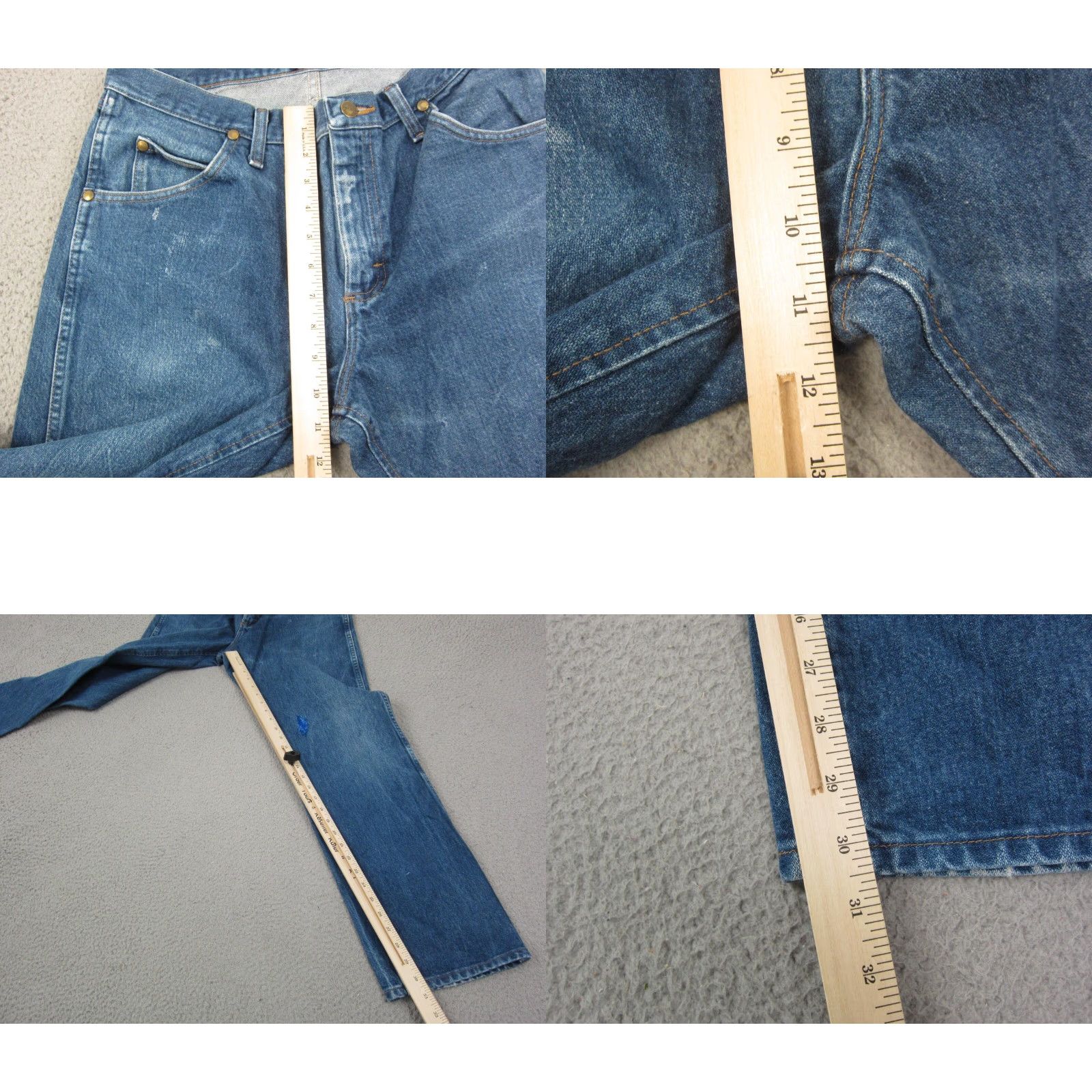 Wrangler VINTAGE Wrangler Jeans Mens 33x32 Blue Cowboy Straight Regular Fit 47MWZPW 5-Pocket Denim Cotton Zip Accessory Logo Zipper 90s Cowboy Theme Size US 33 - 9 Thumbnail