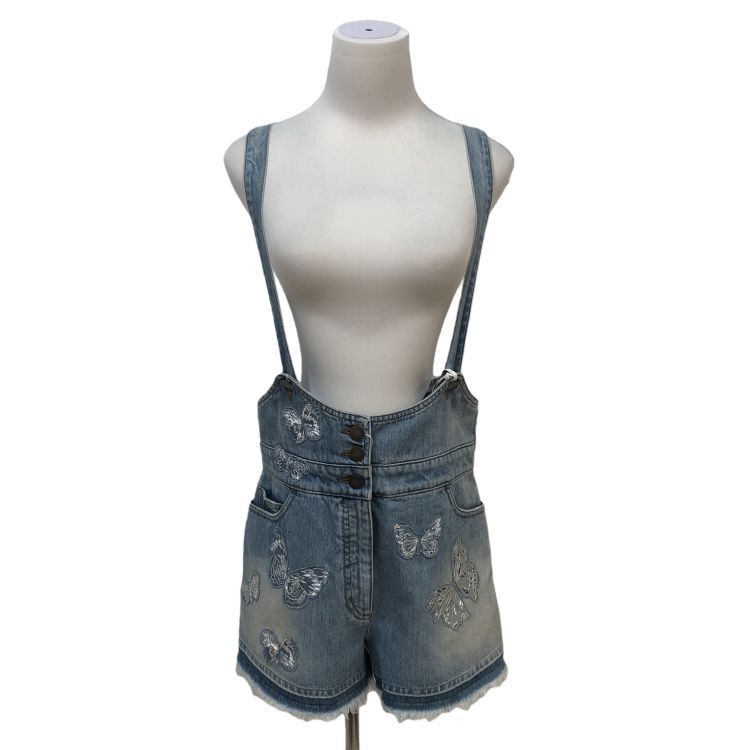 Valentino Valentino Butterfly Embroidered Denim Overalls Size 28 Size 28" / US 6 / IT 42 - 1 Thumbnail