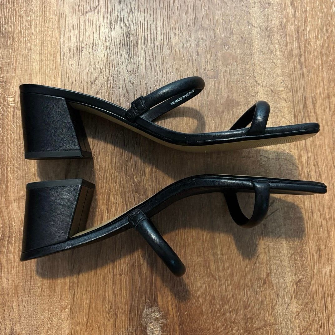 Everlane NEW Everlane The Double Strap Heel In Black Leather Size 8 Size US 8 / IT 38 - 7 Thumbnail