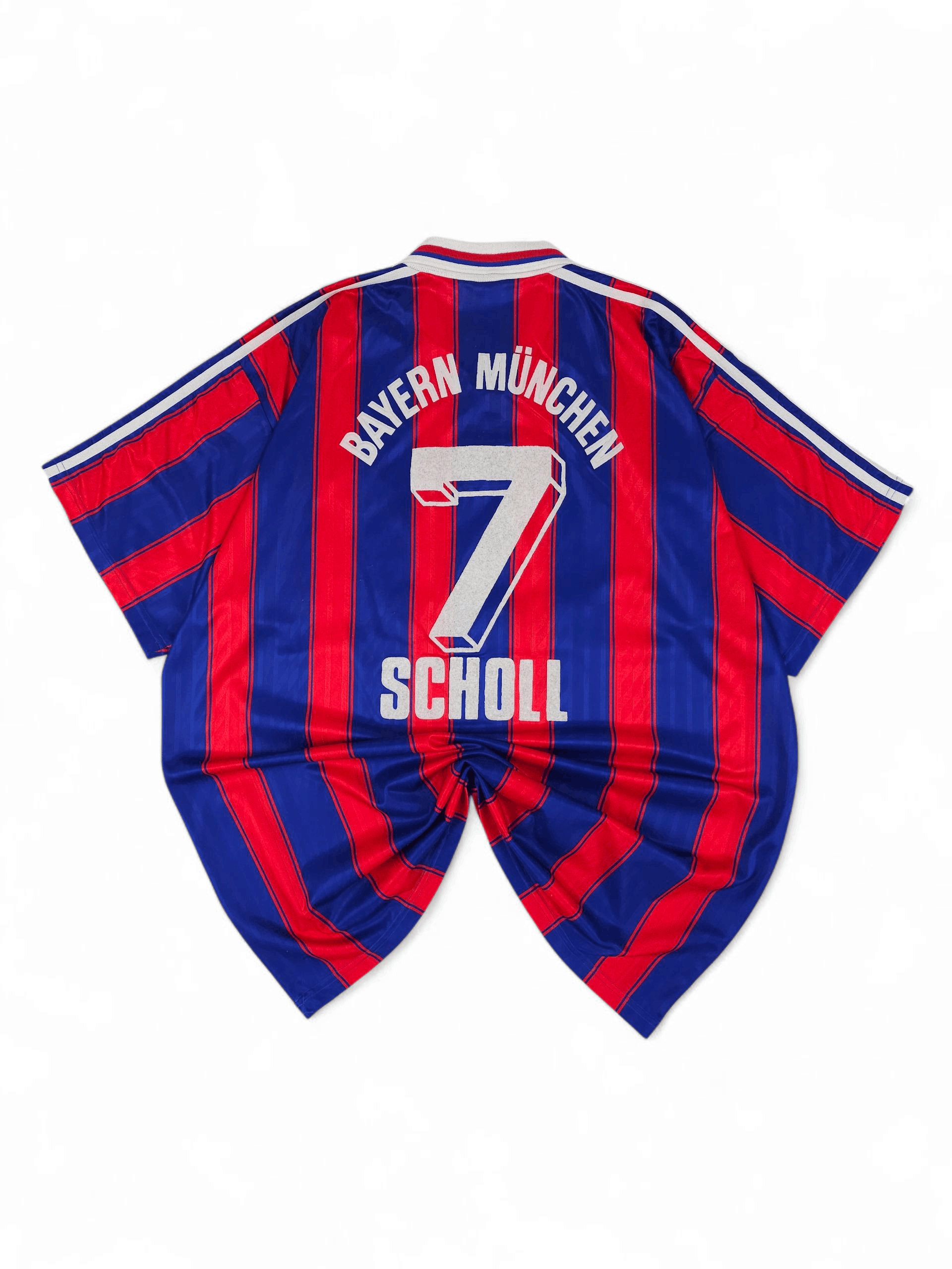 Adidas 💎 1995-1997 Bayern Munich Vintage Scholl Home Soccer Jersey Size US XXL / EU 58 / 5 - 2 Thumbnail