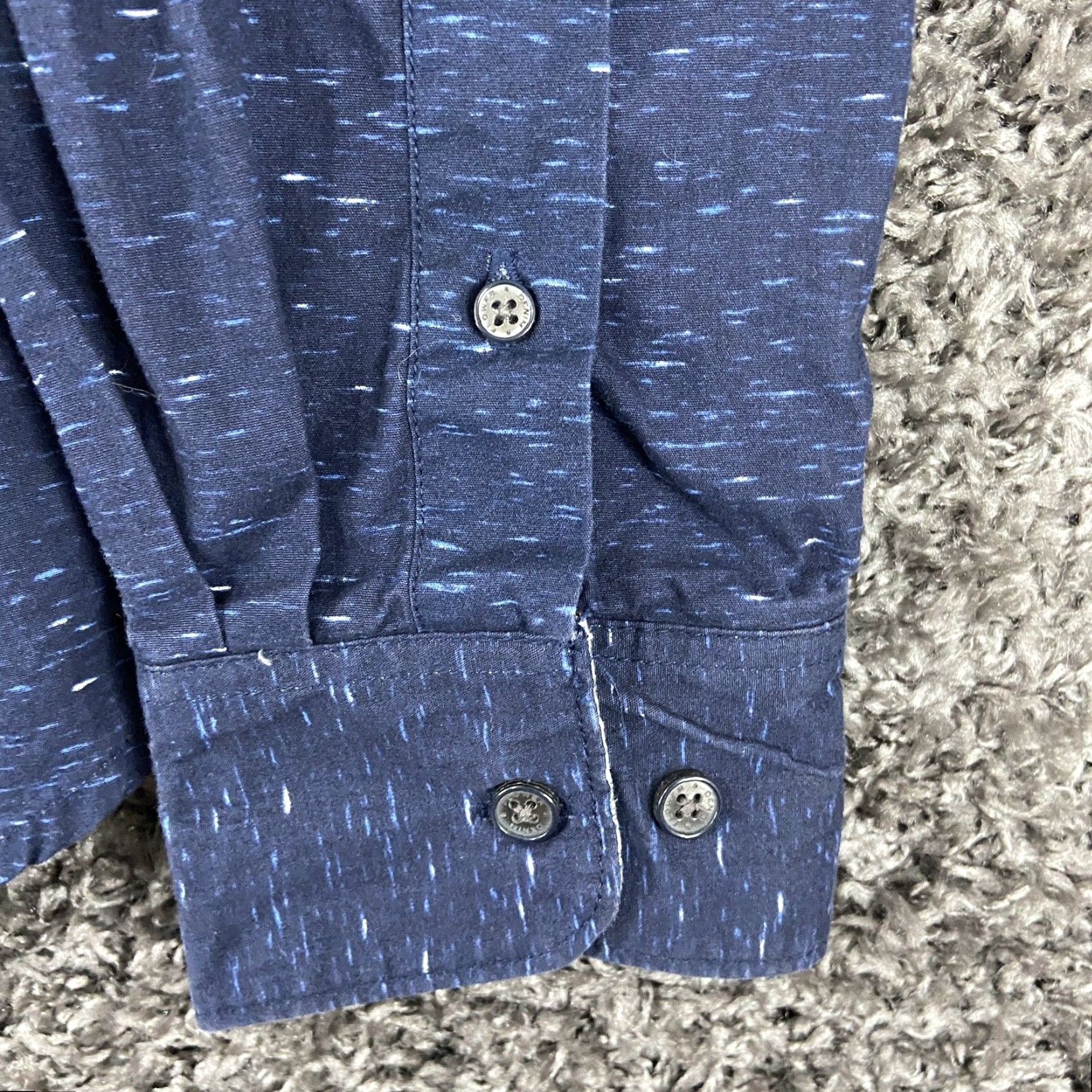 Denime DENIM & FLOWER Shirt Men L Blue Heather Long Sleeve Button-Up Den​im Floral Theme Mens Large Blue Heather Button-Up Shirt Size US L / EU 52-54 / 3 - 3 Thumbnail