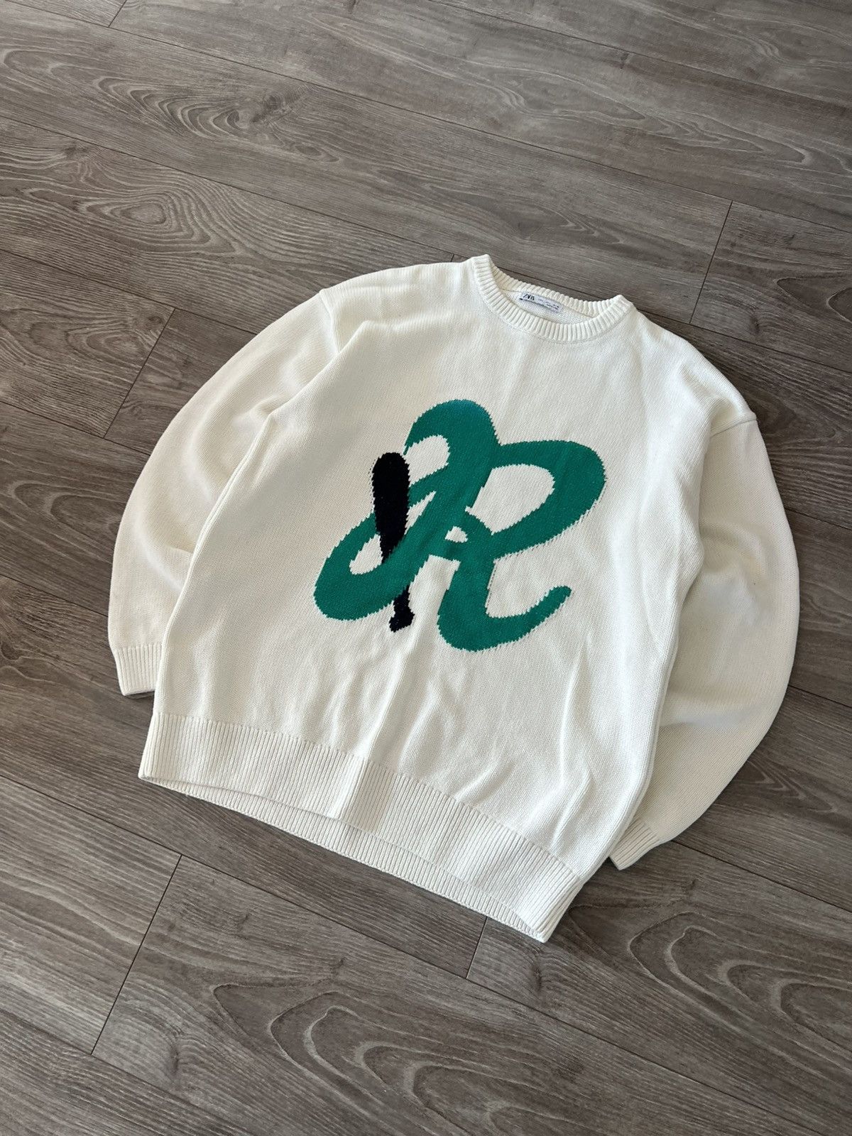 Japanese Brand × Zara ‼️Avant Garde Abstract Knit Logo Casual Sweater‼️ Size US L / EU 52-54 / 3 - 9 Thumbnail