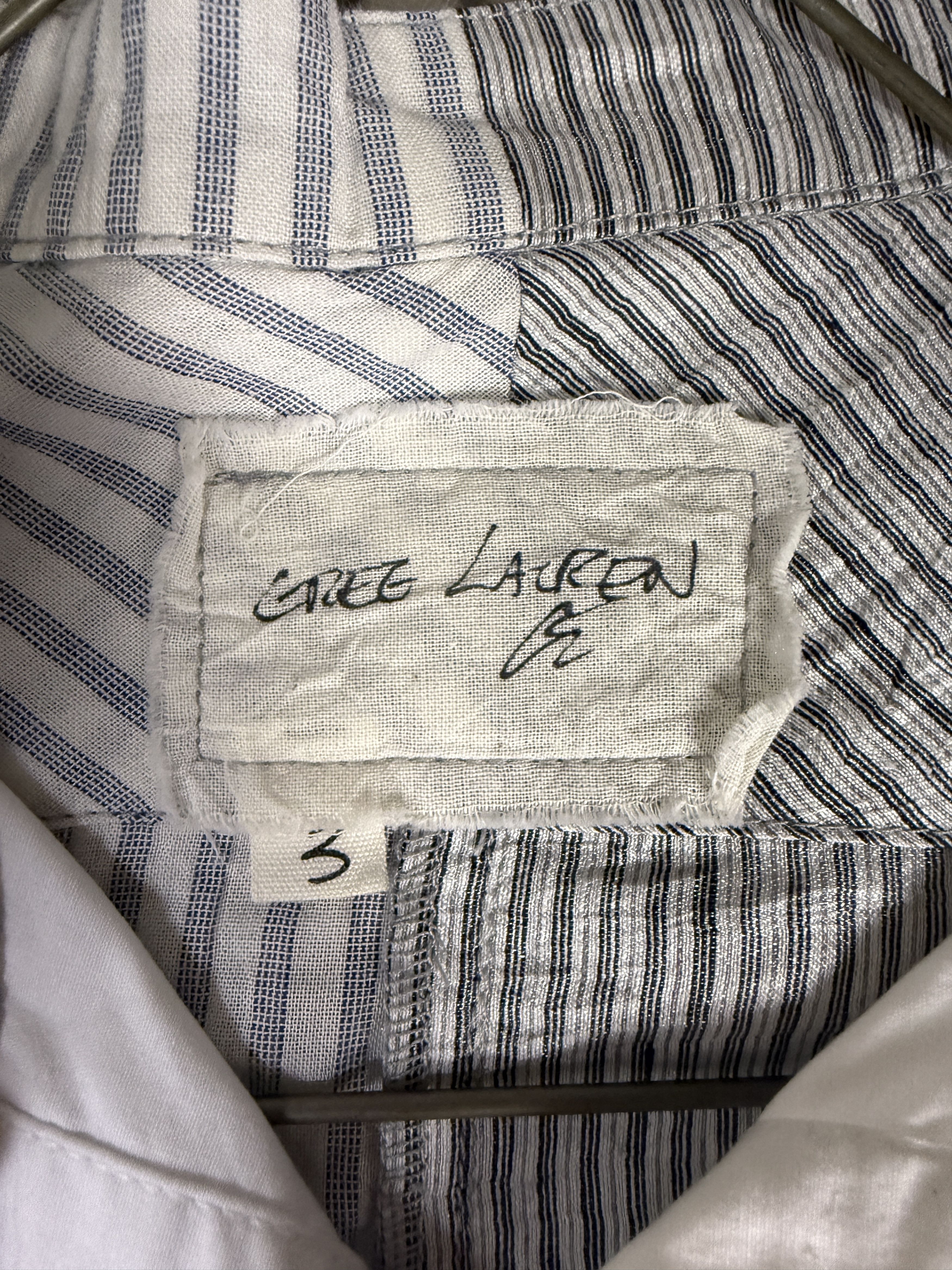Greg Lauren $1k Greg Lauren Stripe Classic Bib Studio Shirt Size US L / EU 52-54 / 3 - 3 Thumbnail