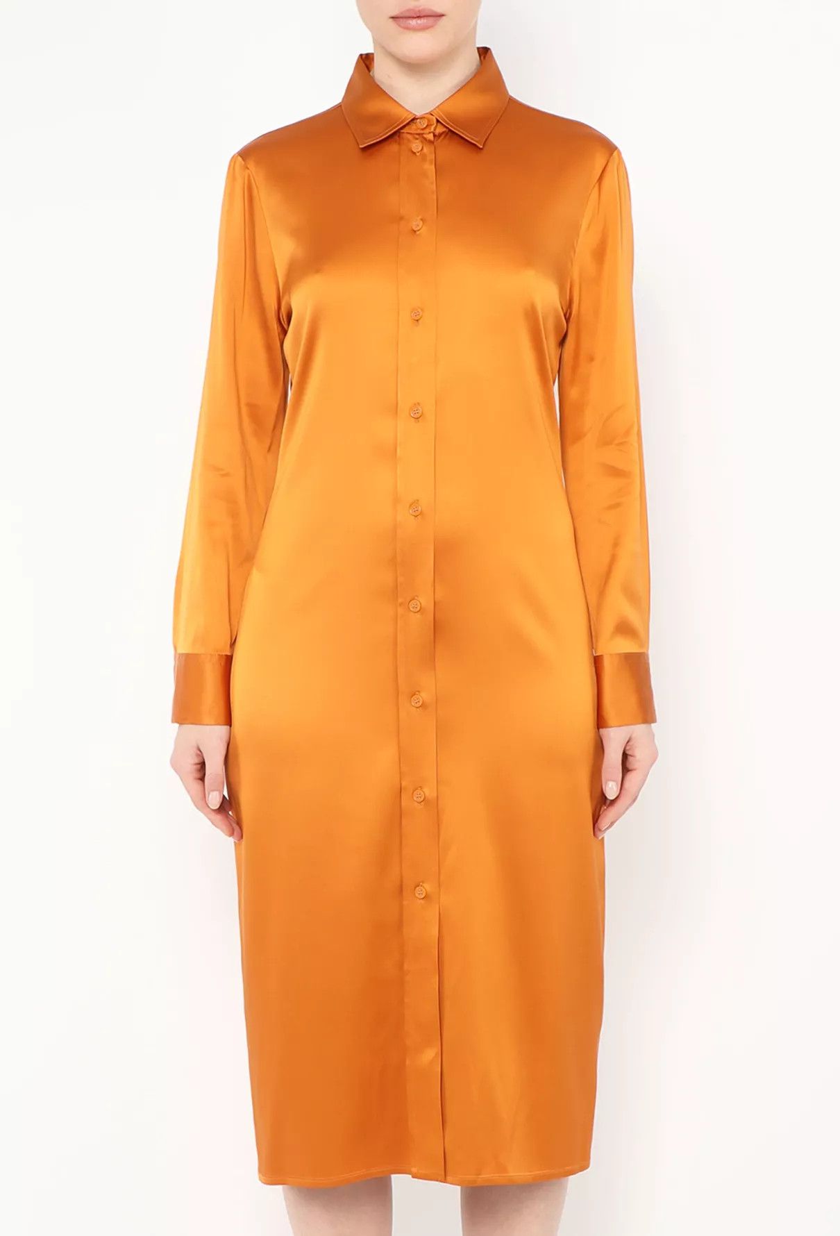 Bottega Veneta o1y0725 Midi Dress in Rust Size M / US 6-8 / IT 42-44 - 2 Thumbnail