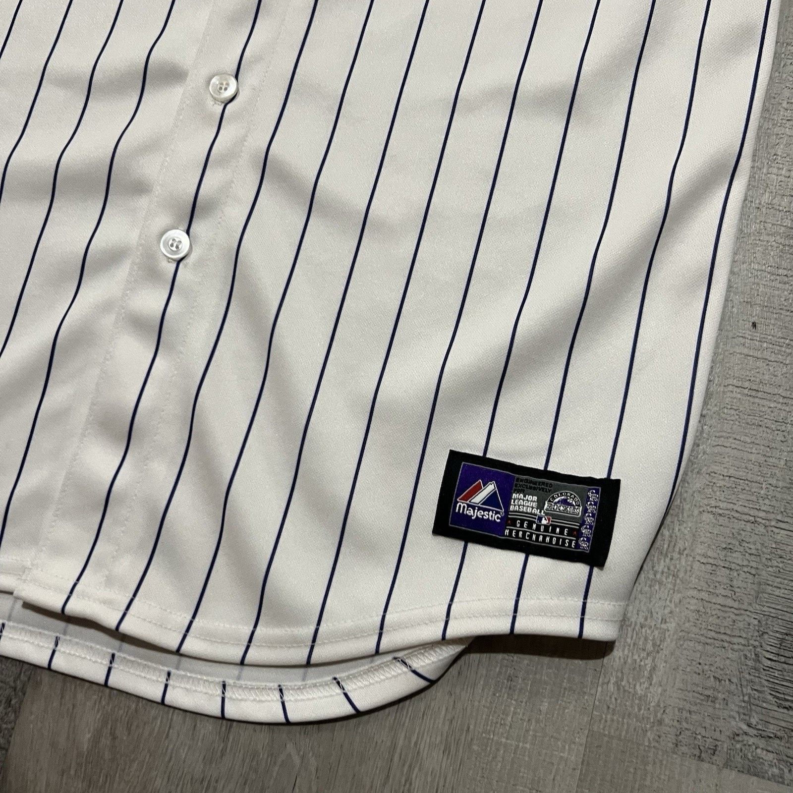 Majestic Colorado Rockies White MLB Baseball Jersey Stewart Pinstripe Size US S / EU 44-46 / 1 - 4 Thumbnail