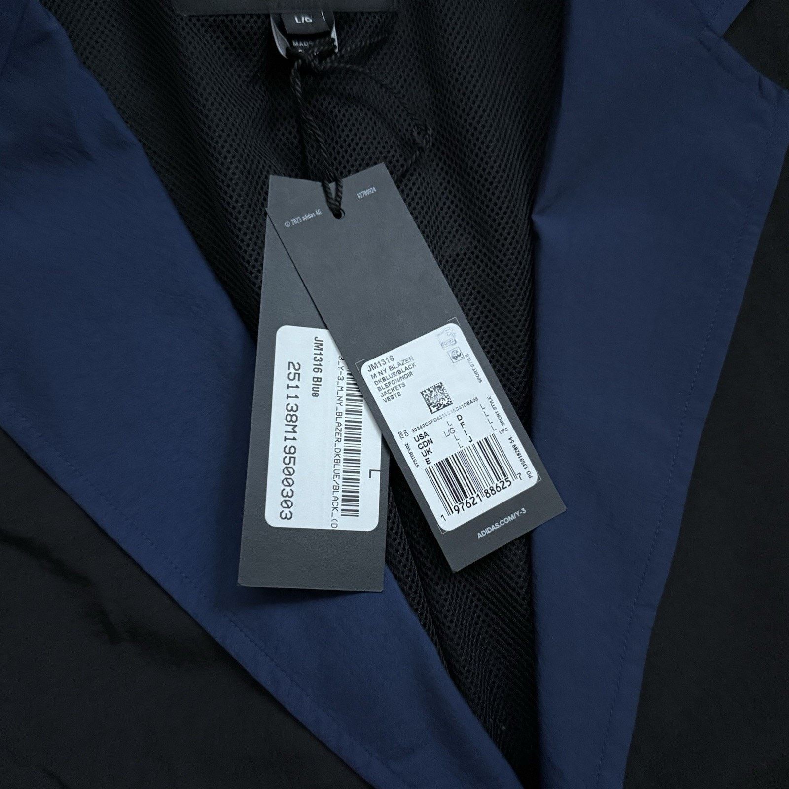 Adidas × Y-3 × Yohji Yamamoto Y-3 Yohji Yamamoto Adidas Ultralight Nylon Blazer Black Blue Size US L / EU 52-54 / 3 - 6 Thumbnail