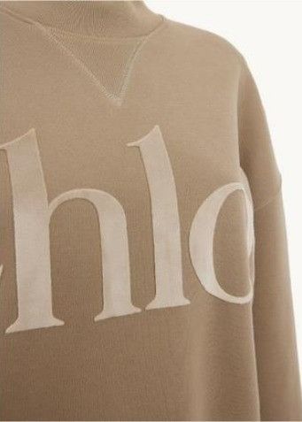 Chloe o1loc1c11025 Logo Crewneck Sweatshirt in Powder Grey Size M / US 6-8 / IT 42-44 - 2 Thumbnail