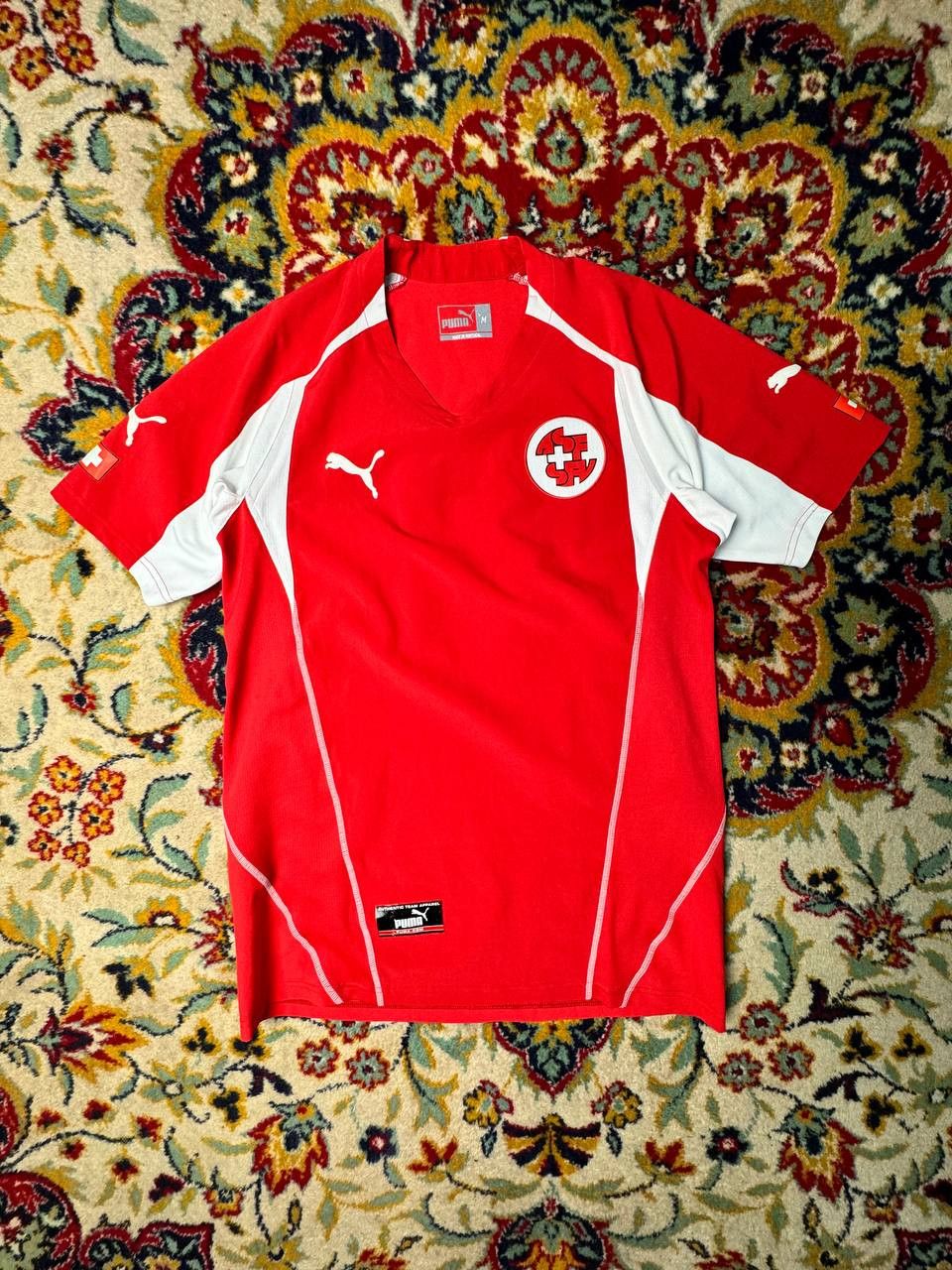 Puma SWITZERLAND NATIONAL TEAM 2004-06 HOME SHIRT JERSEY SOCCER Size US M / EU 48-50 / 2 - 1 Thumbnail