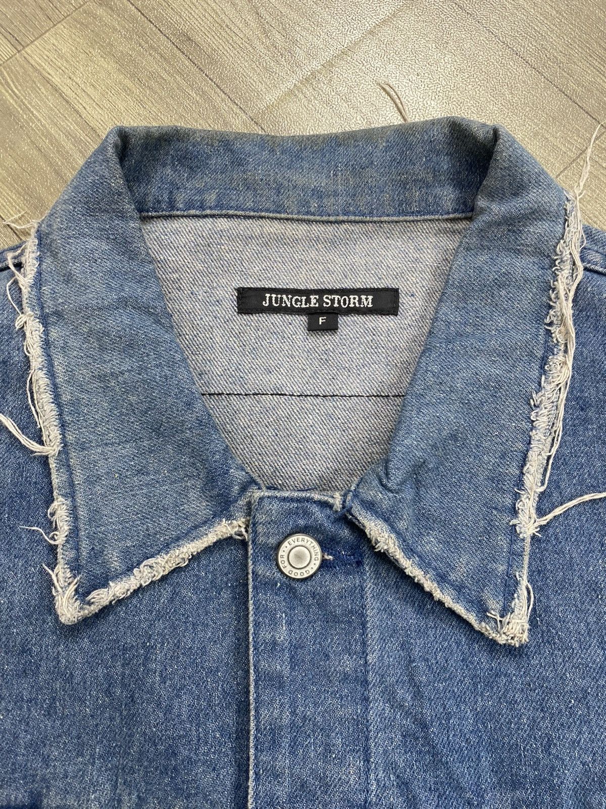 If Six Was Nine Vintage Jungle Storm Distressed Patch Punk Lgb Denim Jacket Size US XL / EU 56 / 4 - 13 Thumbnail